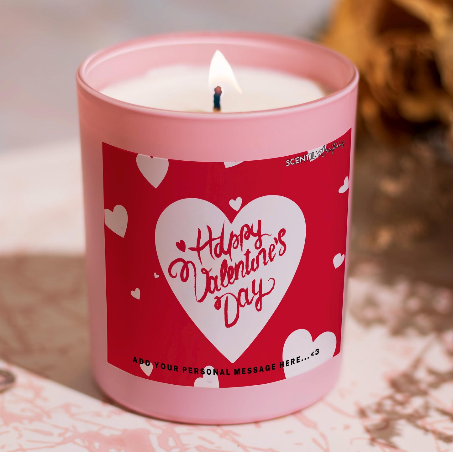 Valentine White Heart Candle