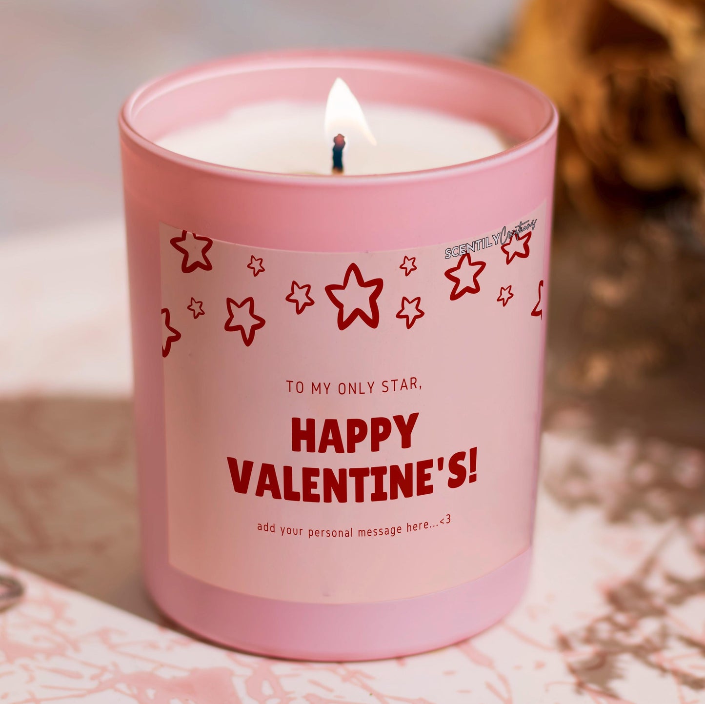 Valentine Stars Candle