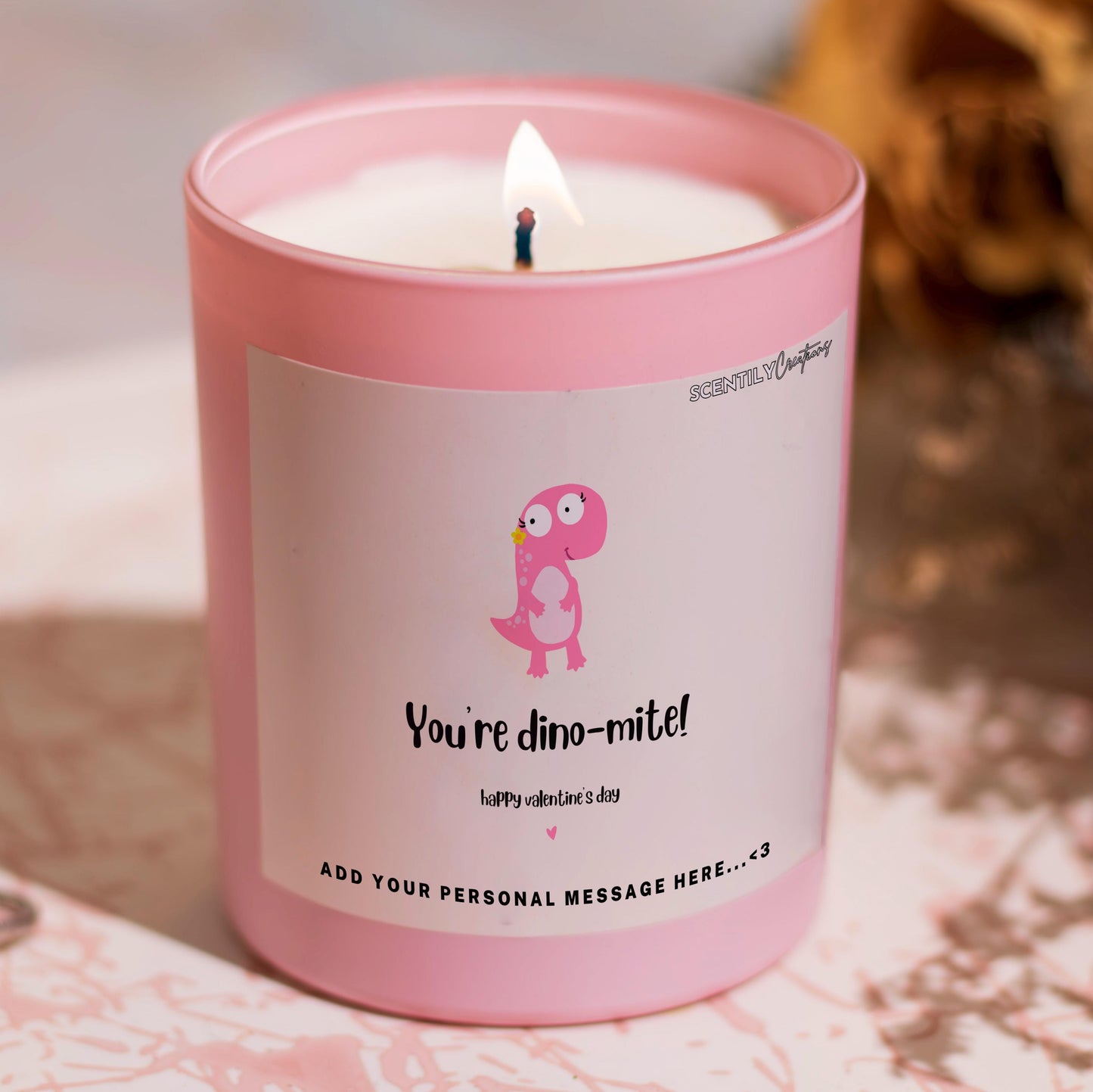 Valentine Dino-Mite Candle