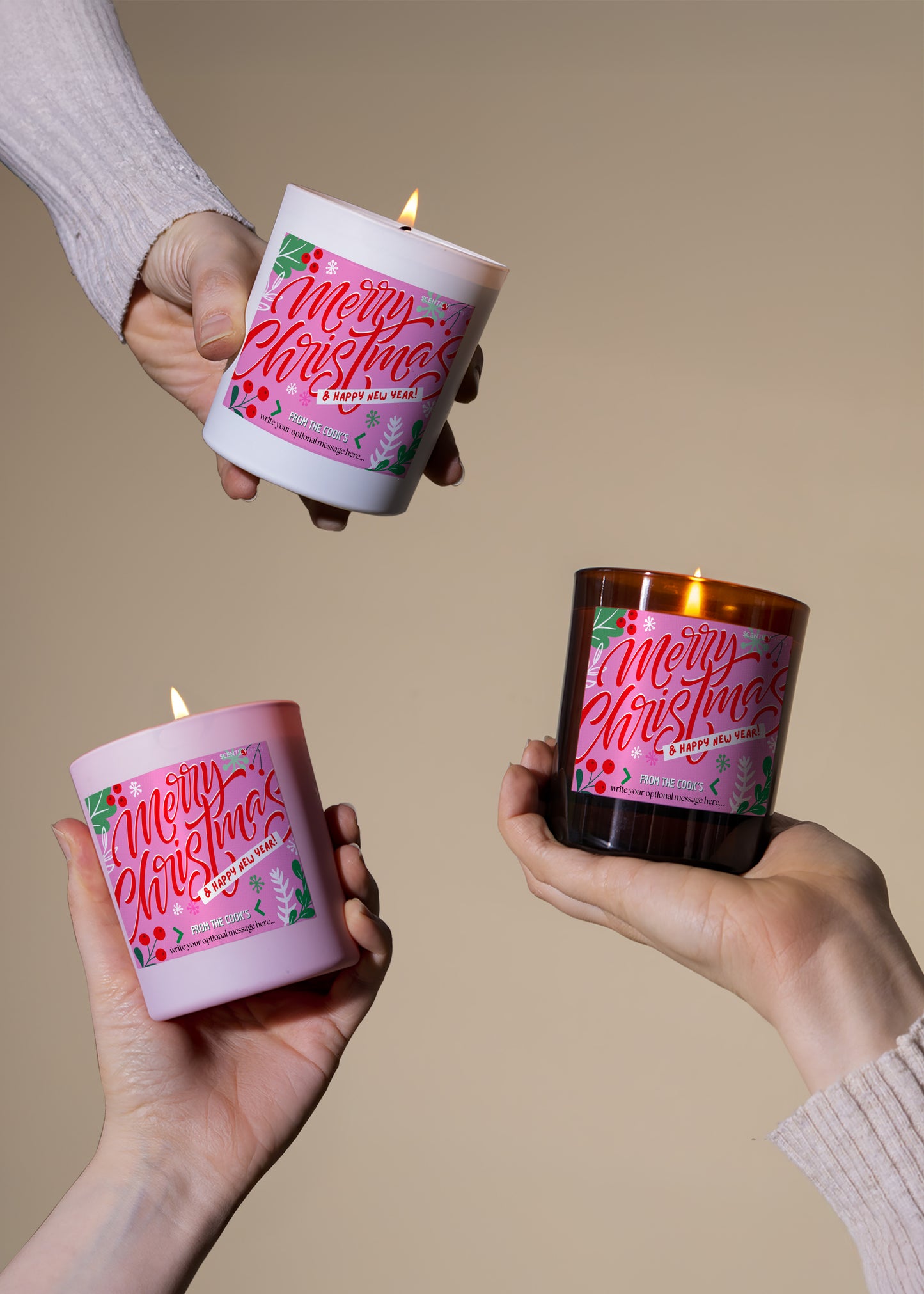 Pink Christmas Season Candle