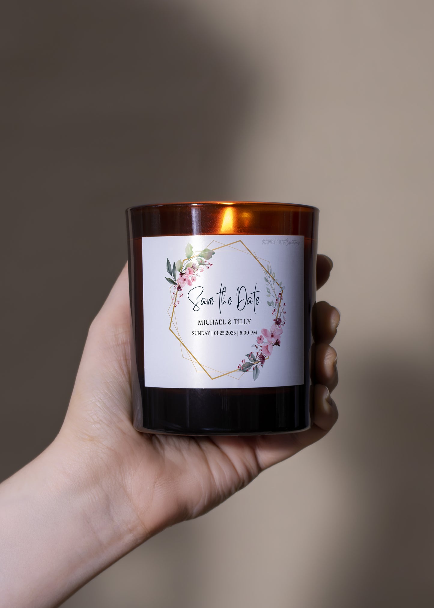 Save the Date Frame Candle