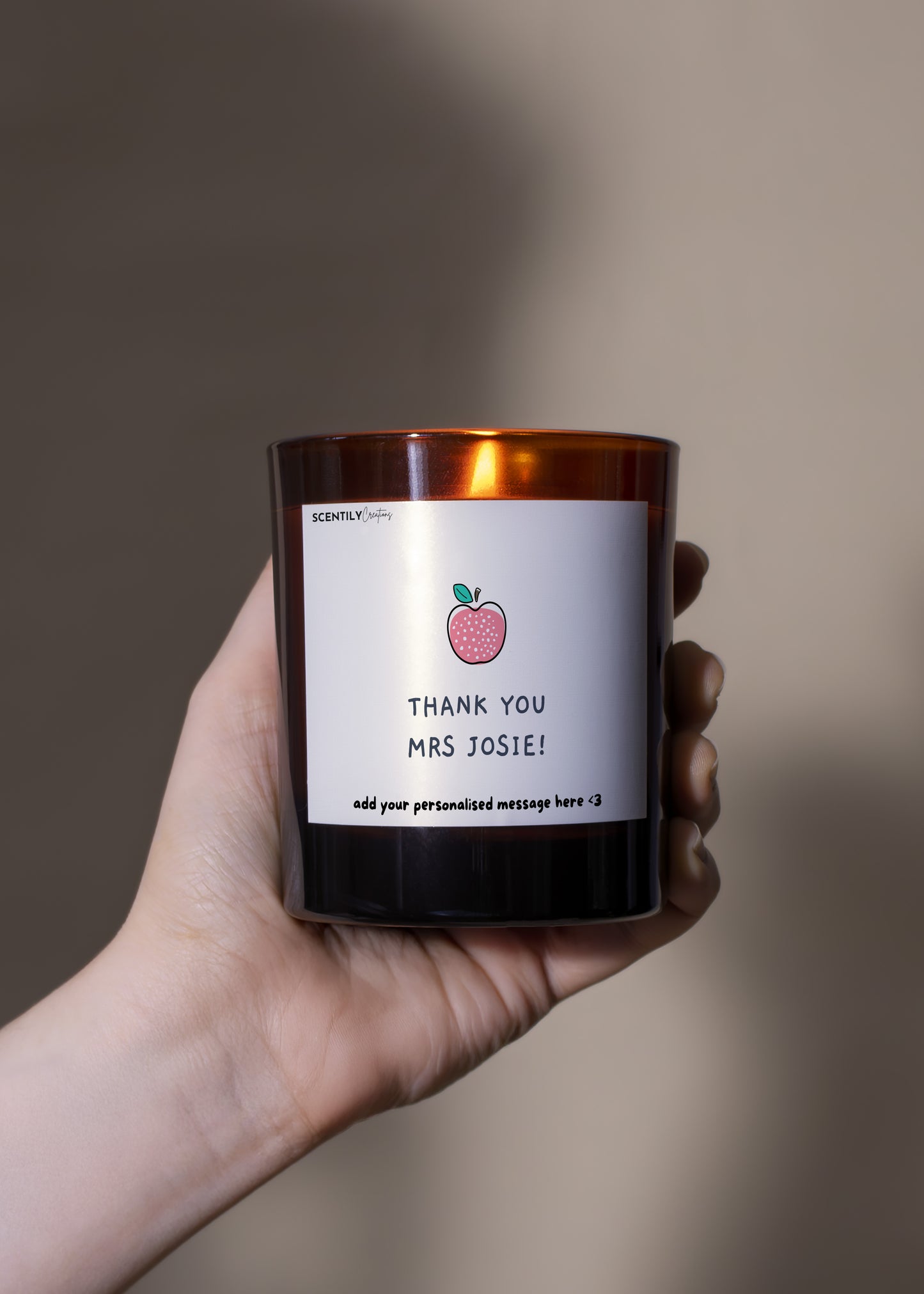 Simple Apple Thank You Teacher Scented Candle