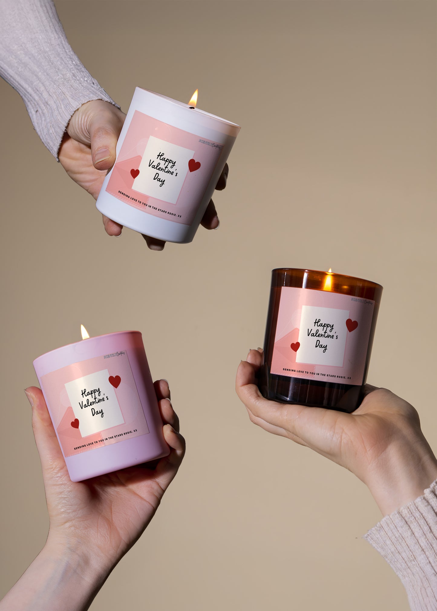 Valentine Note Candle