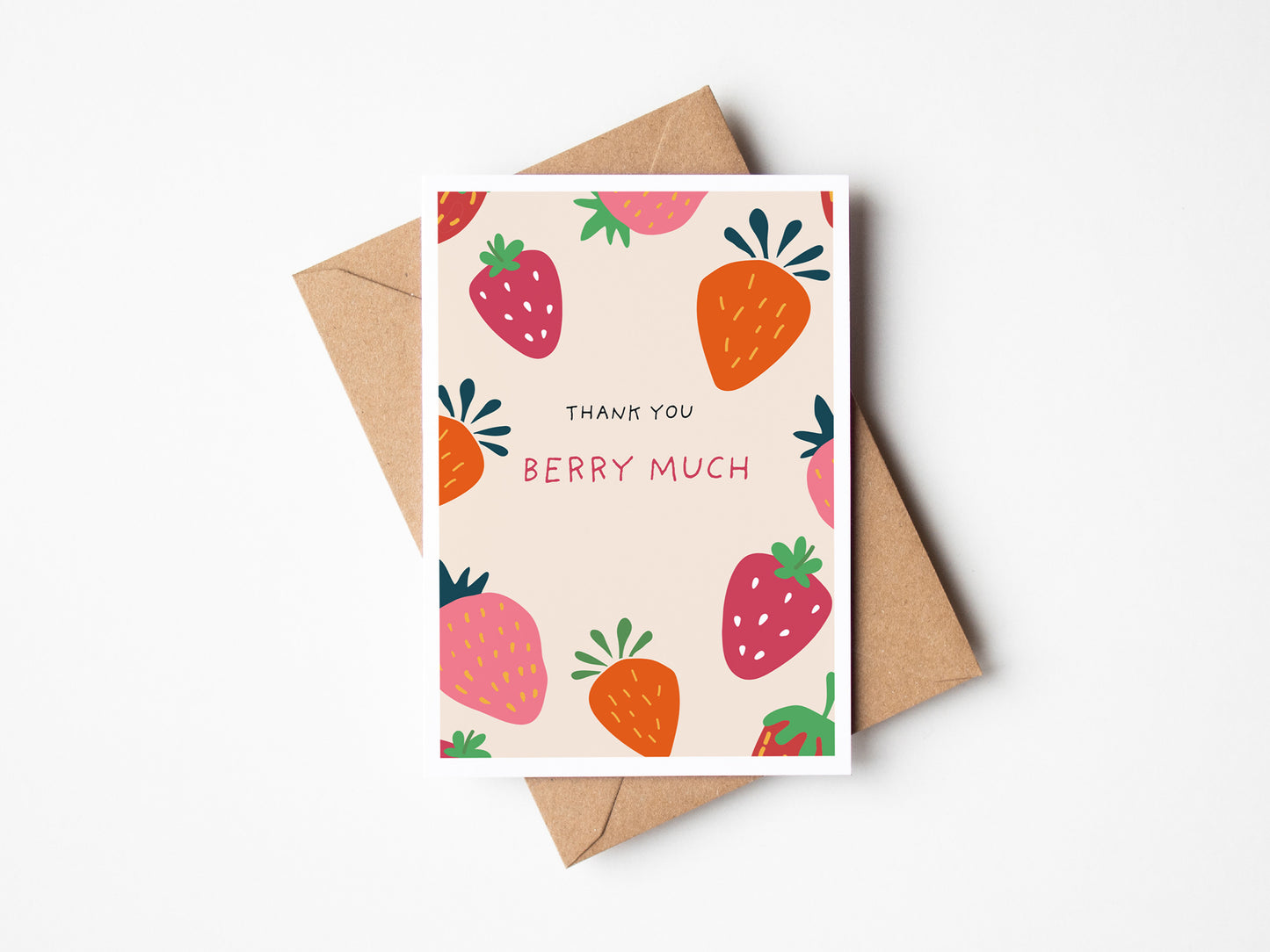 Handwritten Thank You Berry Much Card