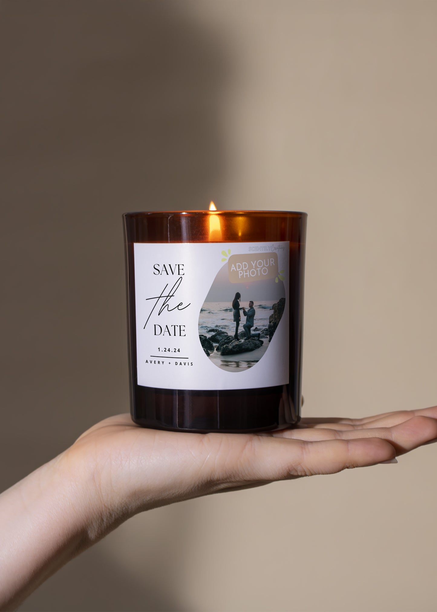 Your Photo Save the Date Scented Candle