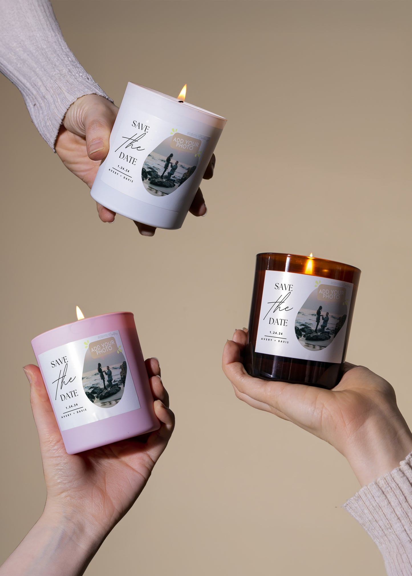 Your Photo Save the Date Scented Candle