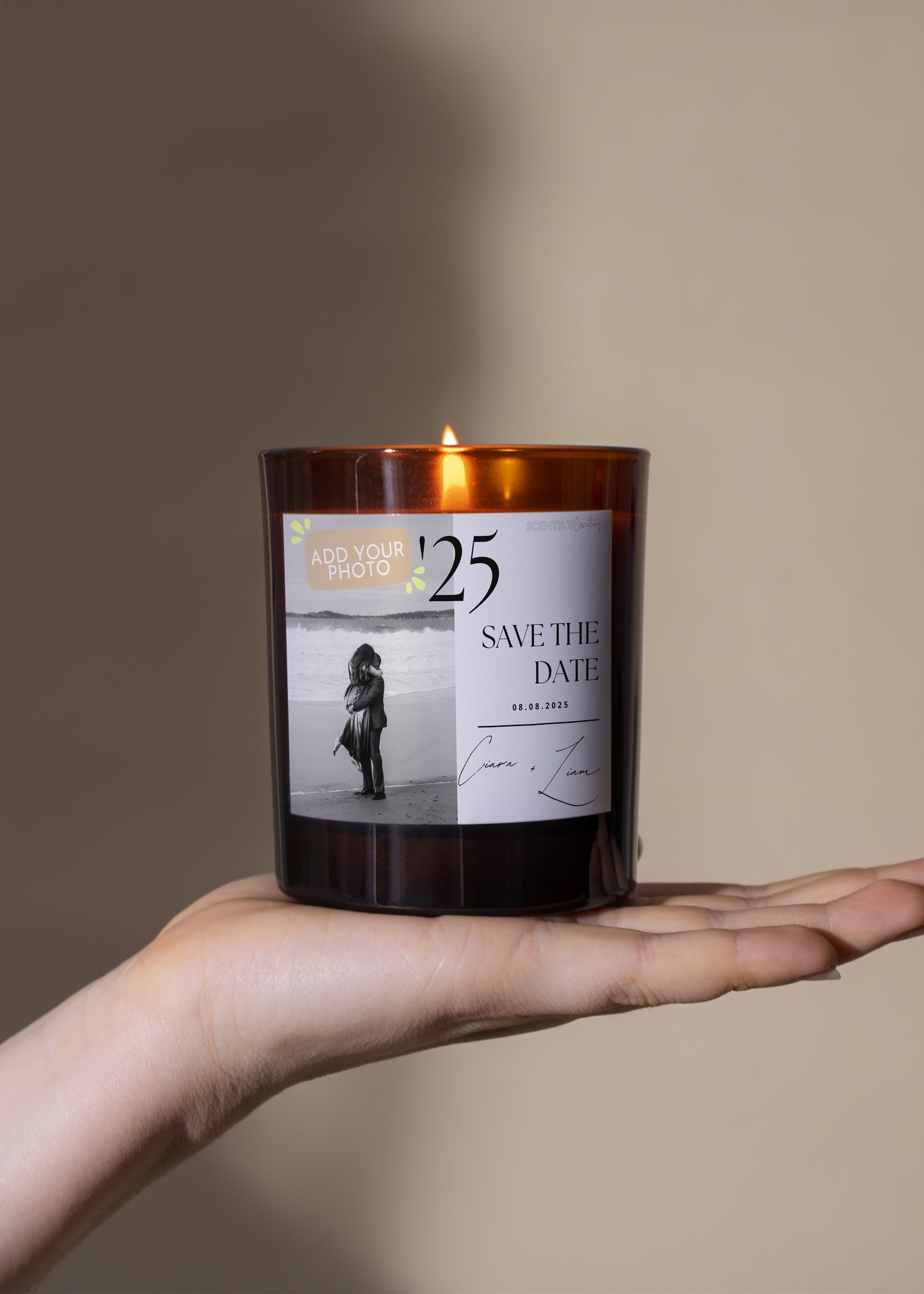 Your Photo Save the Date Scented Candle