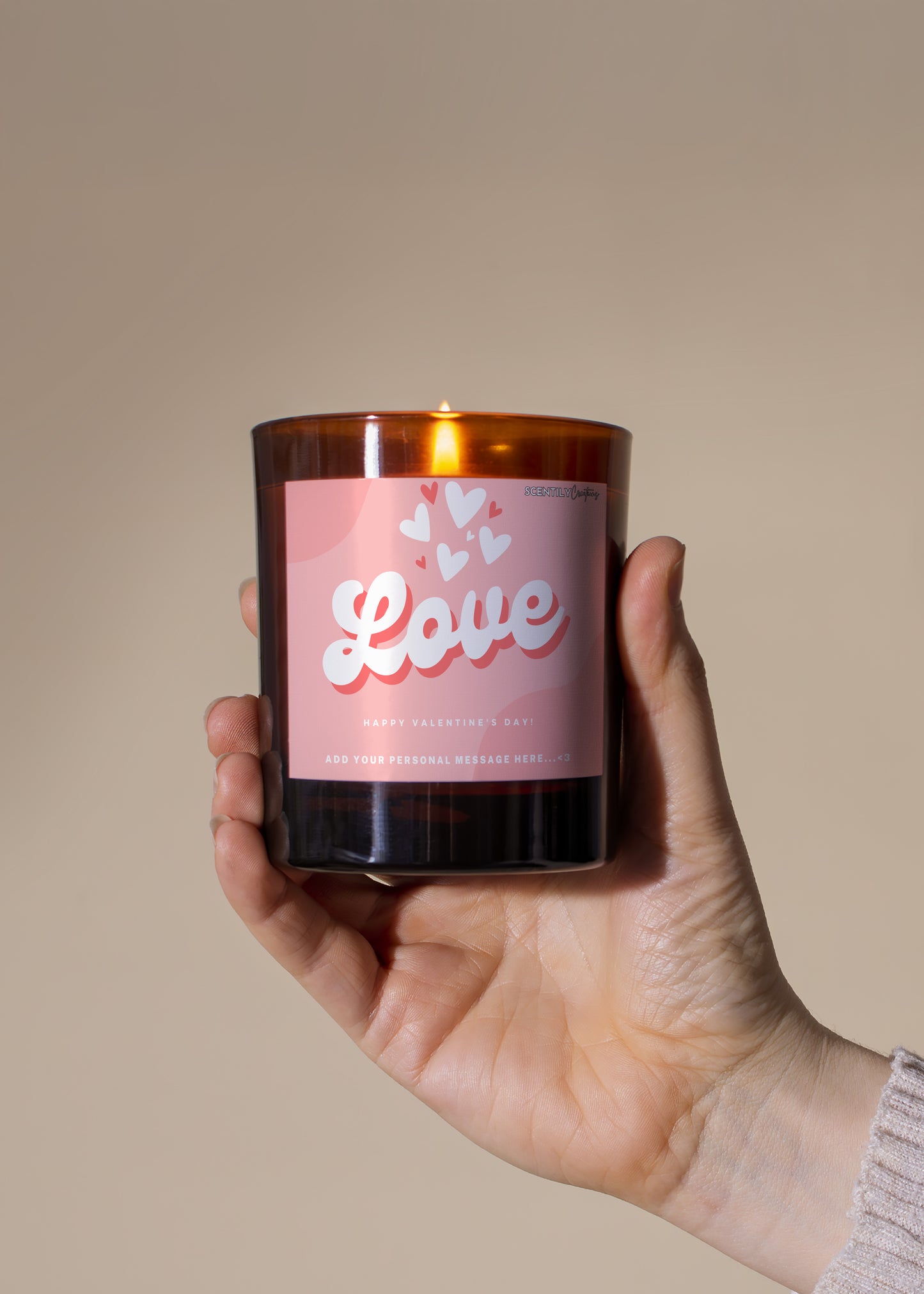 Valentine Bubble Love Heart Candle