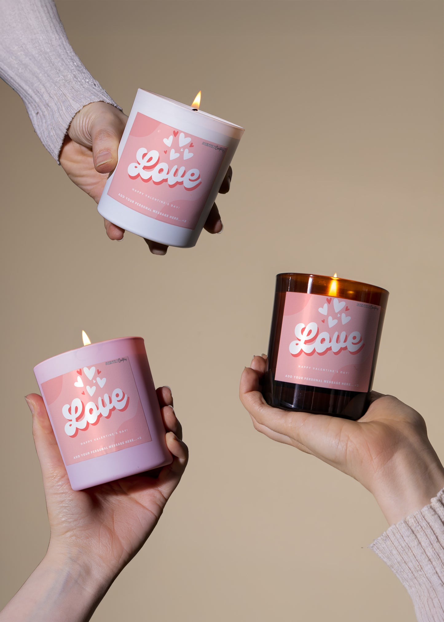 Valentine Bubble Love Heart Candle