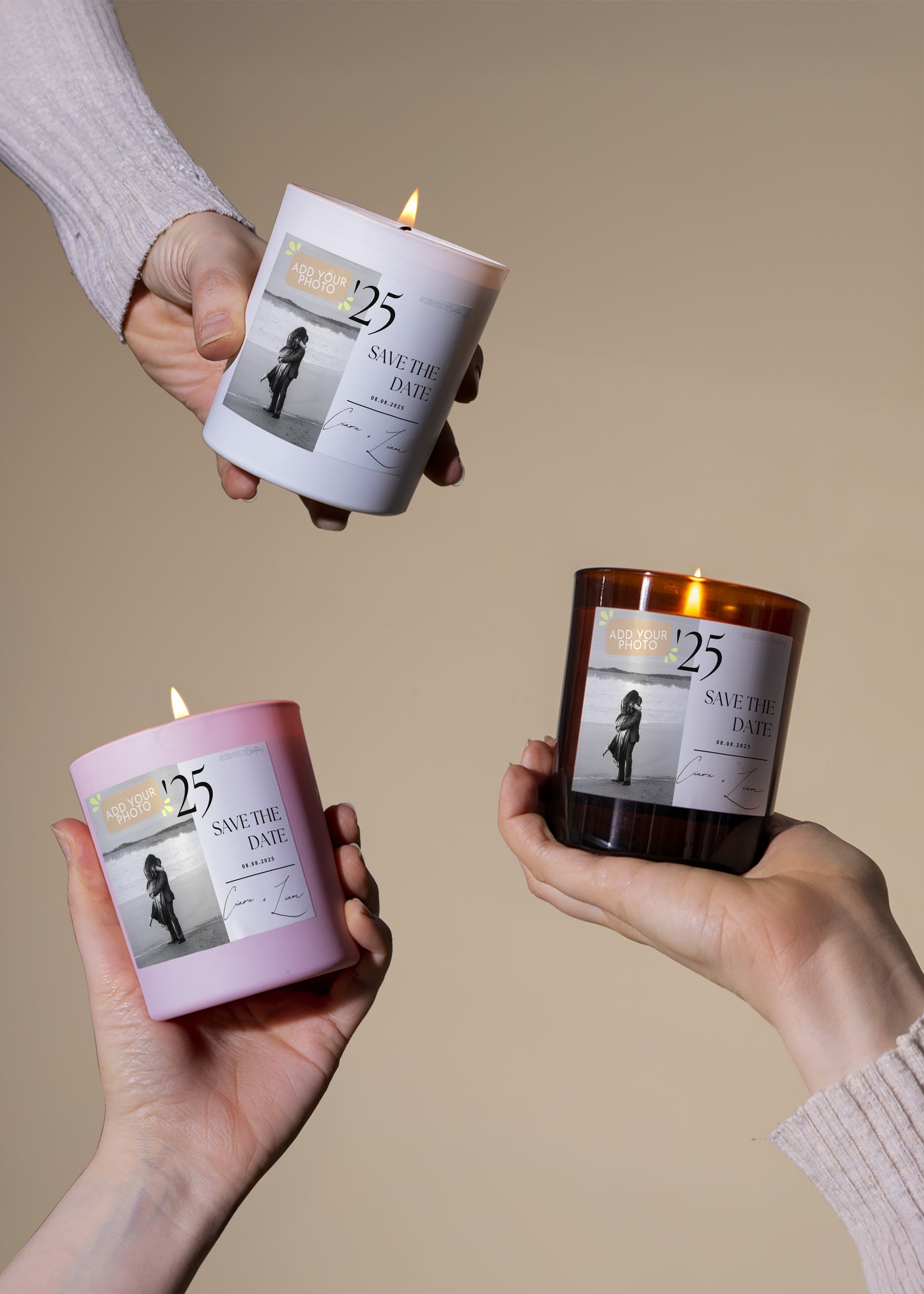 Your Photo Save the Date Scented Candle