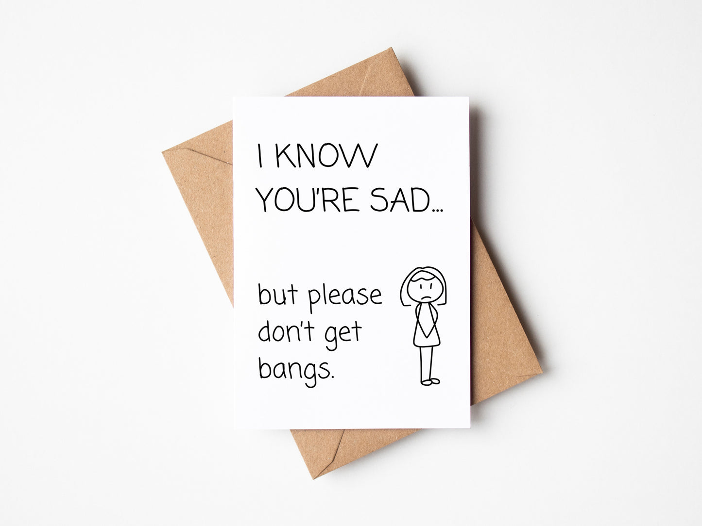 Handwritten Please No Bangs Card