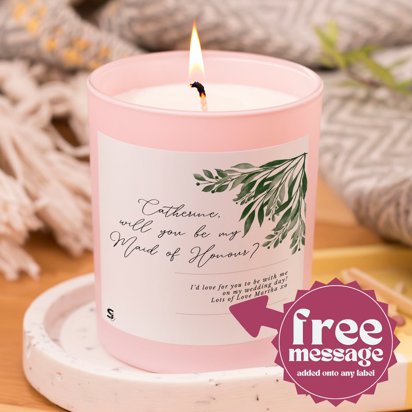 Maid of Honour Message Scented Candle