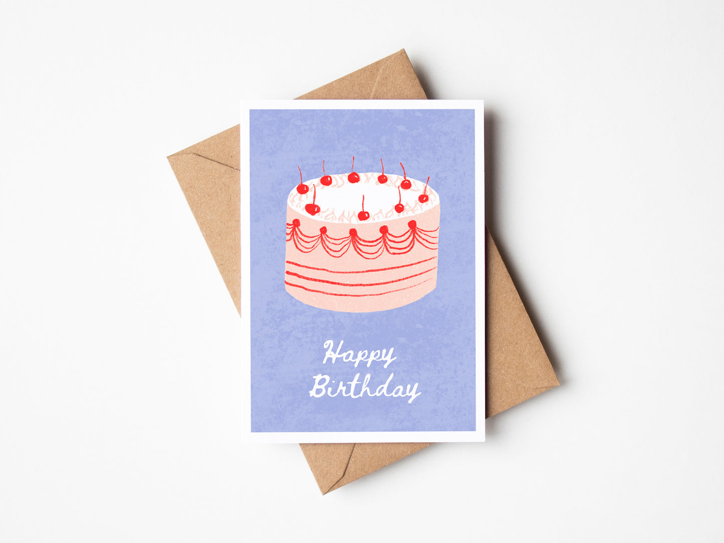 Handwritten Birthday Cake Card