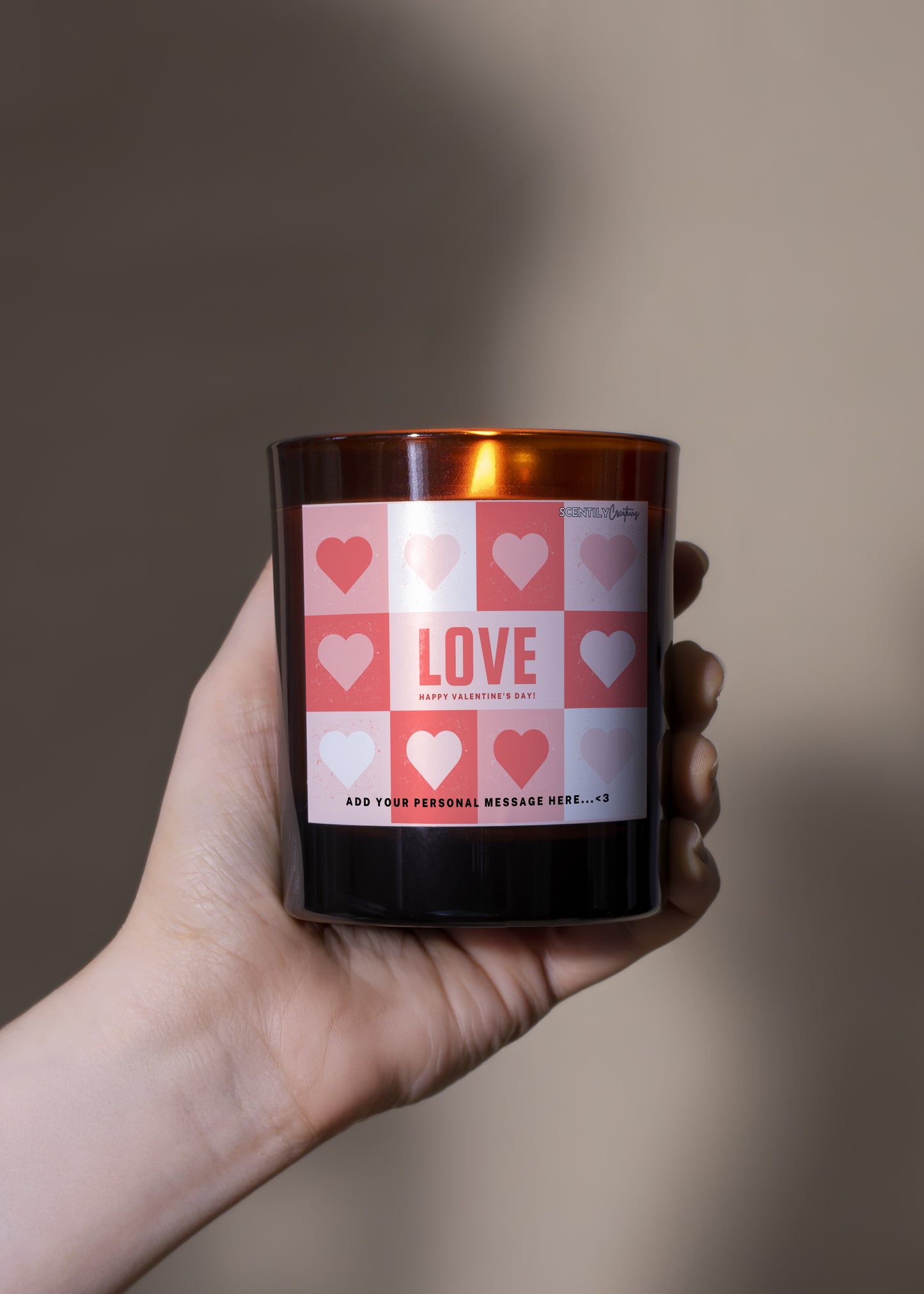 Valentine Heart Grid Candle