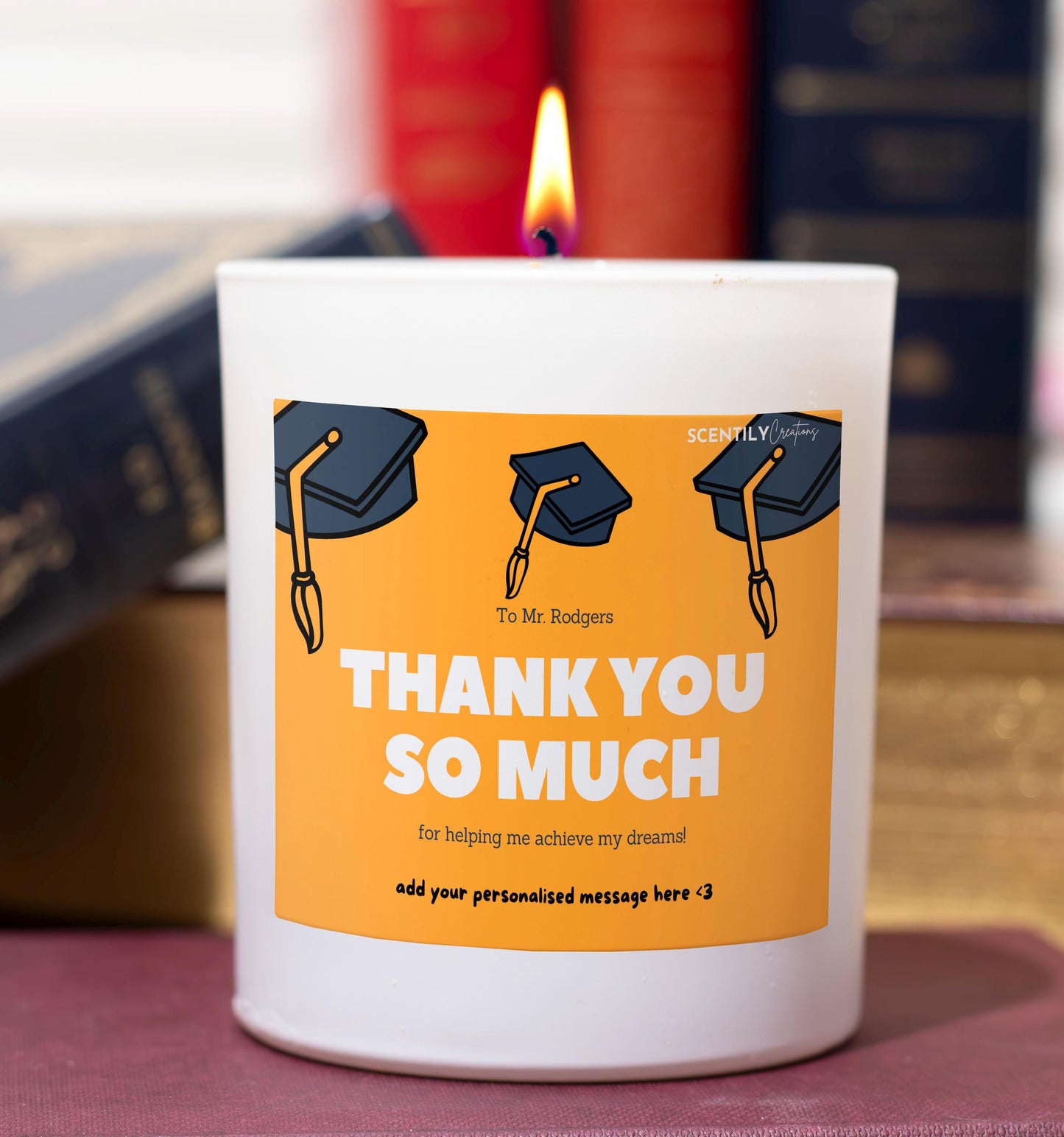 Graduation Cap Thank You Scented Candle