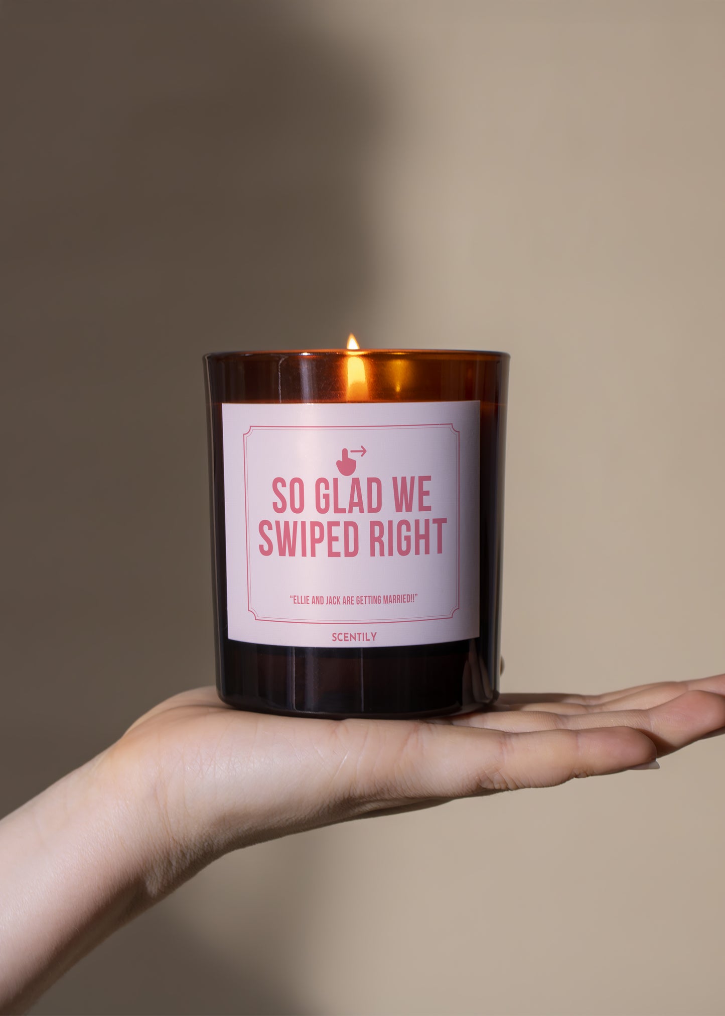 Swiped Right Candle Wedding Candle
