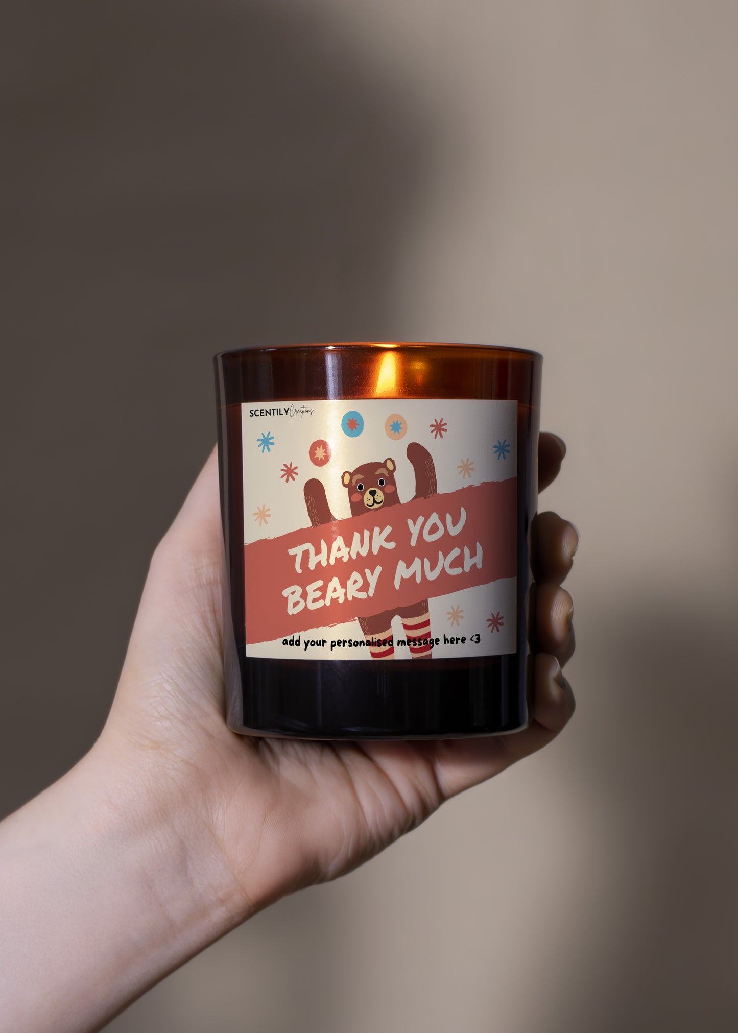 Beary Much Thank You Candle