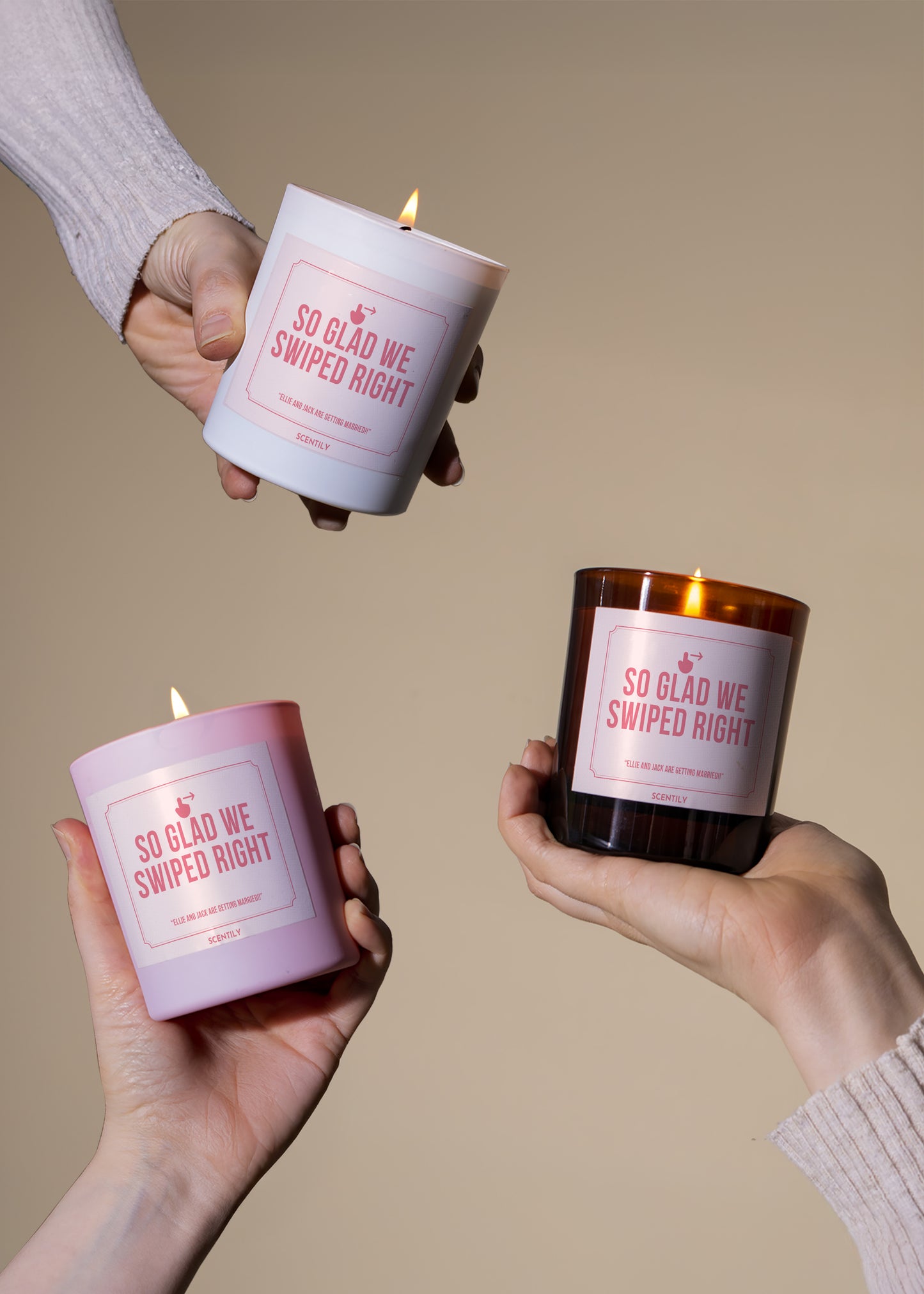 Swiped Right Candle Wedding Candle
