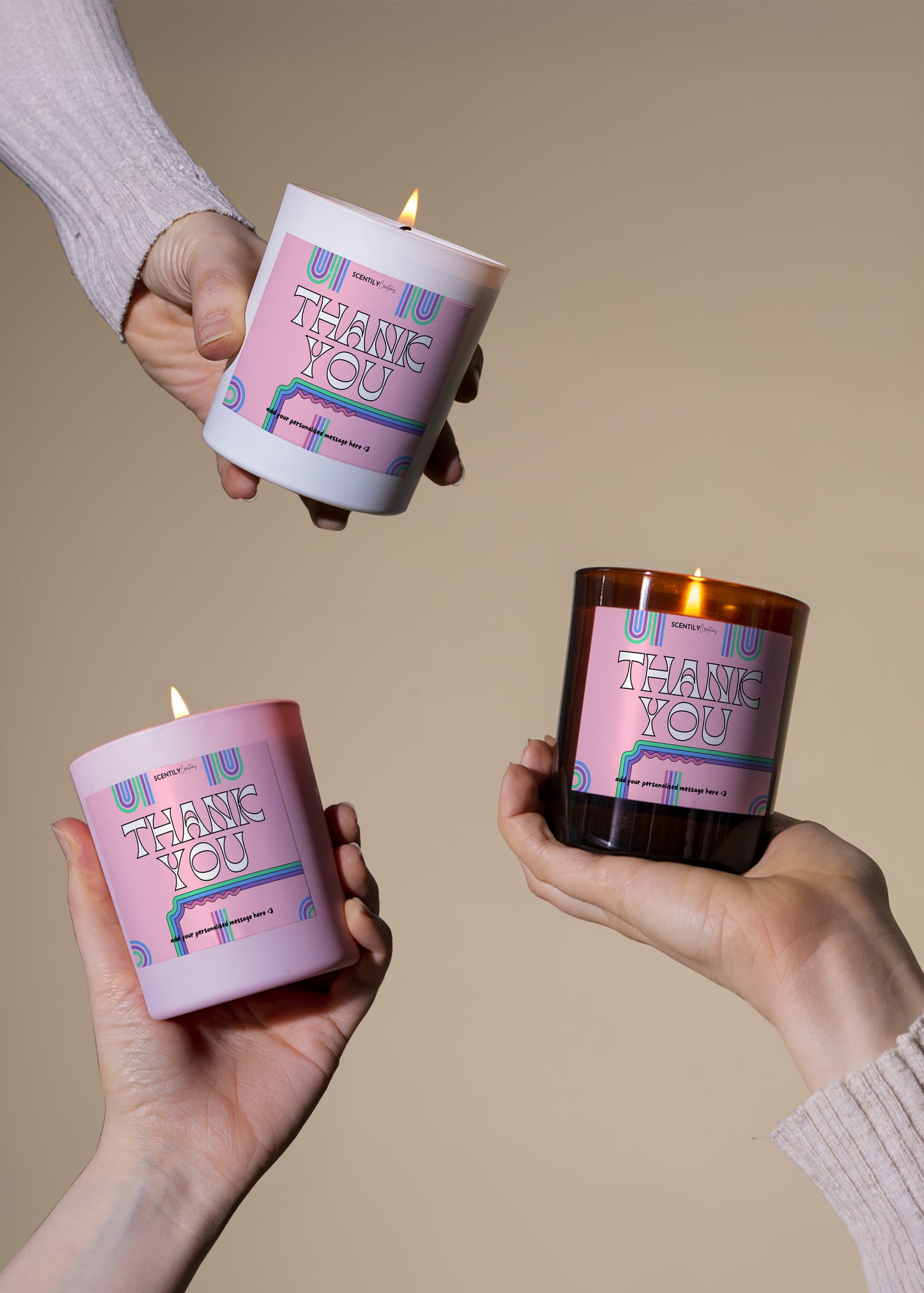 Retro Thank You Scented Candle
