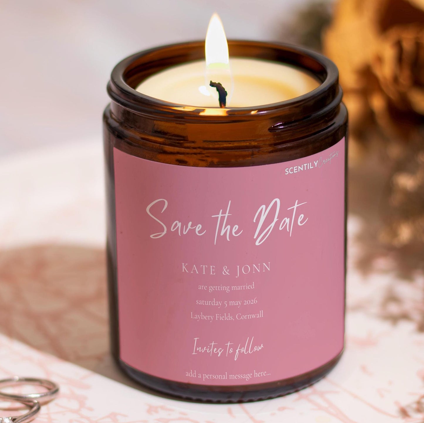 Save the Date Personalised Scented Candle