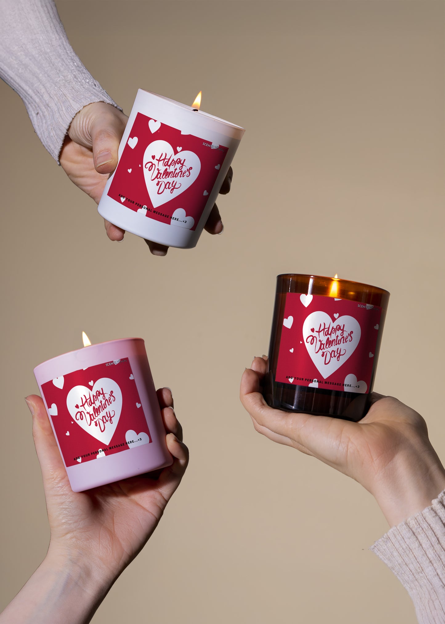 Valentine White Heart Candle