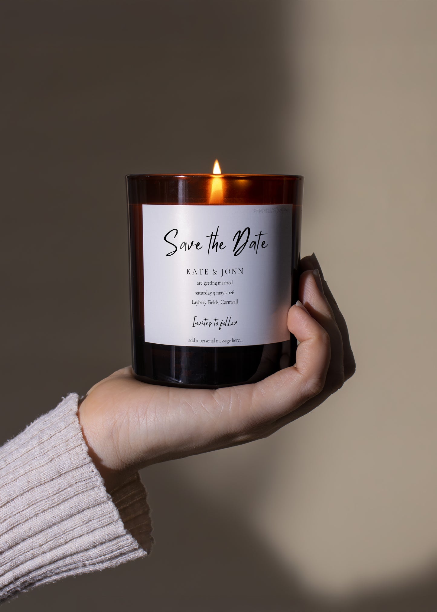 Save the Date Personalised Scented Candle