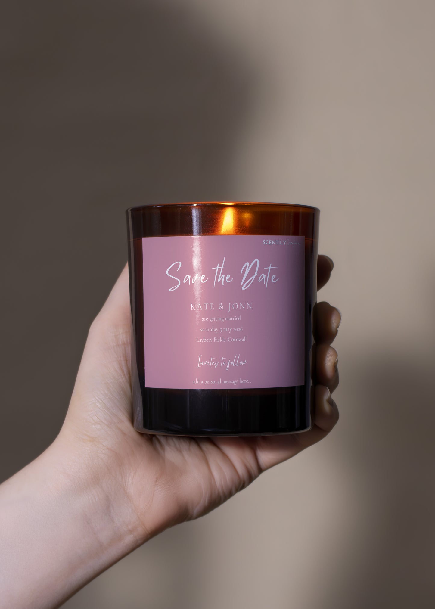 Save the Date Personalised Scented Candle