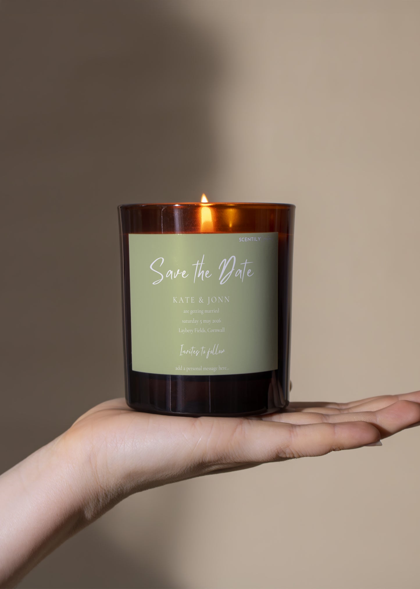 Save the Date Personalised Scented Candle