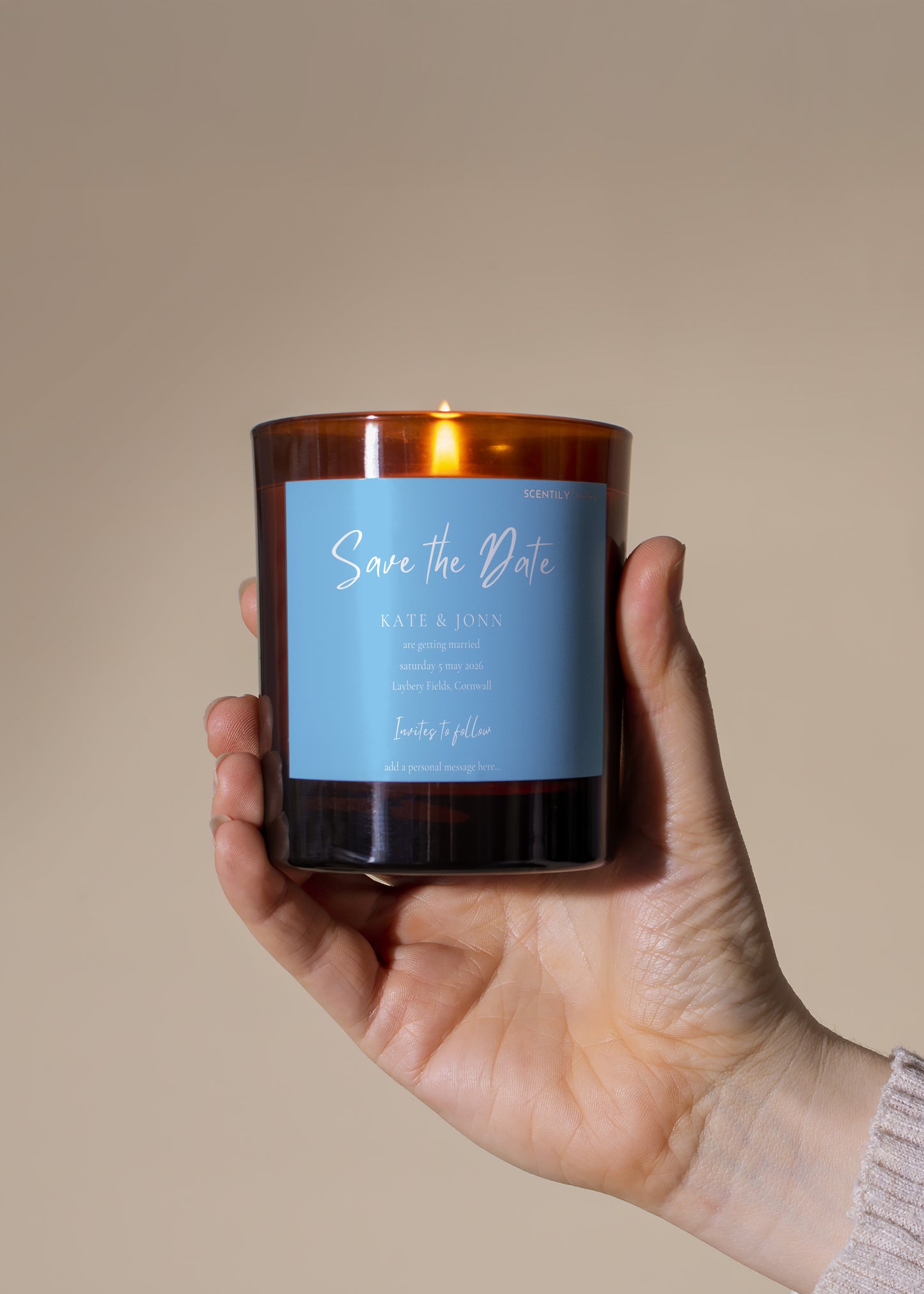 Save the Date Personalised Scented Candle