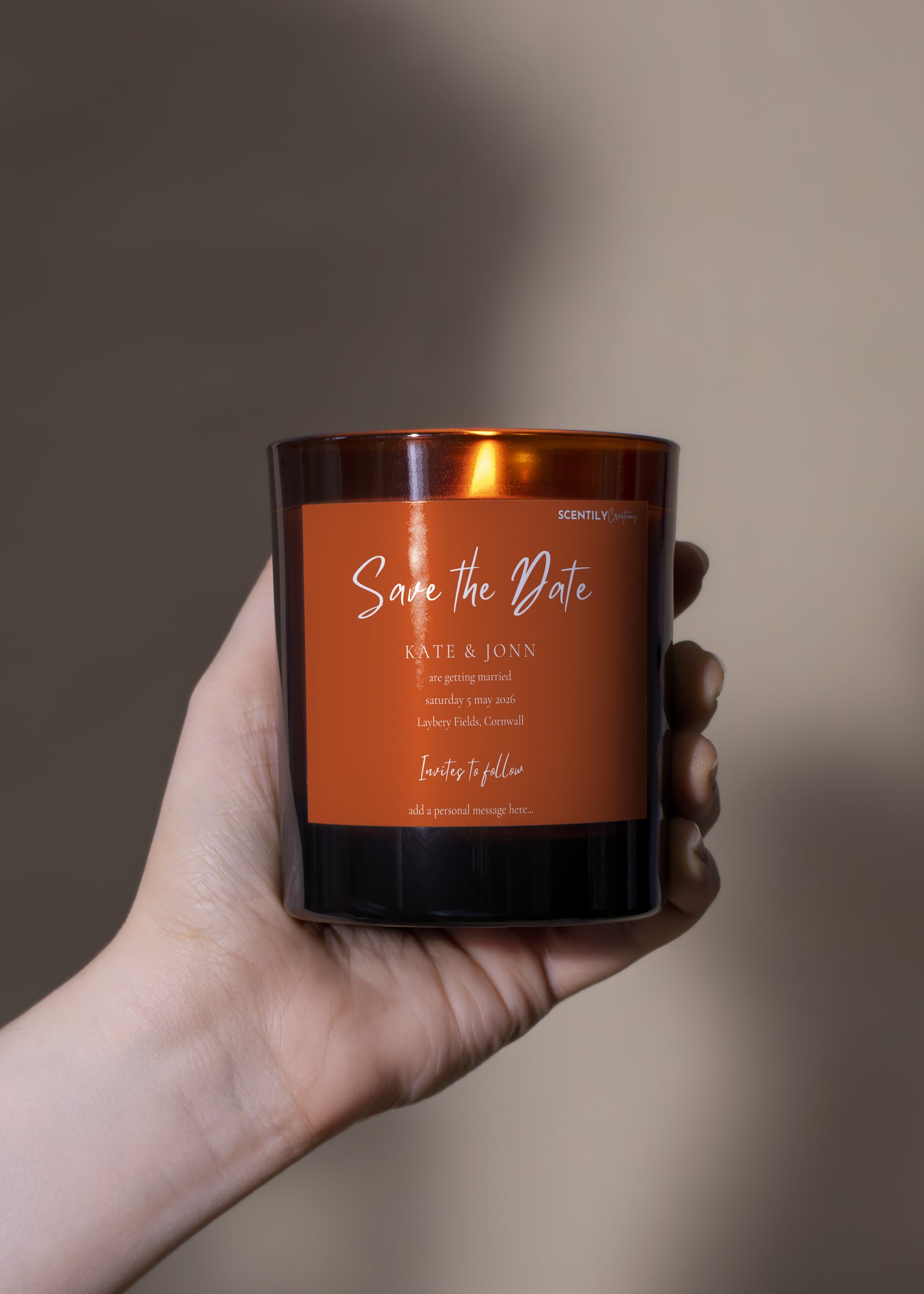 Save the Date Personalised Scented Candle