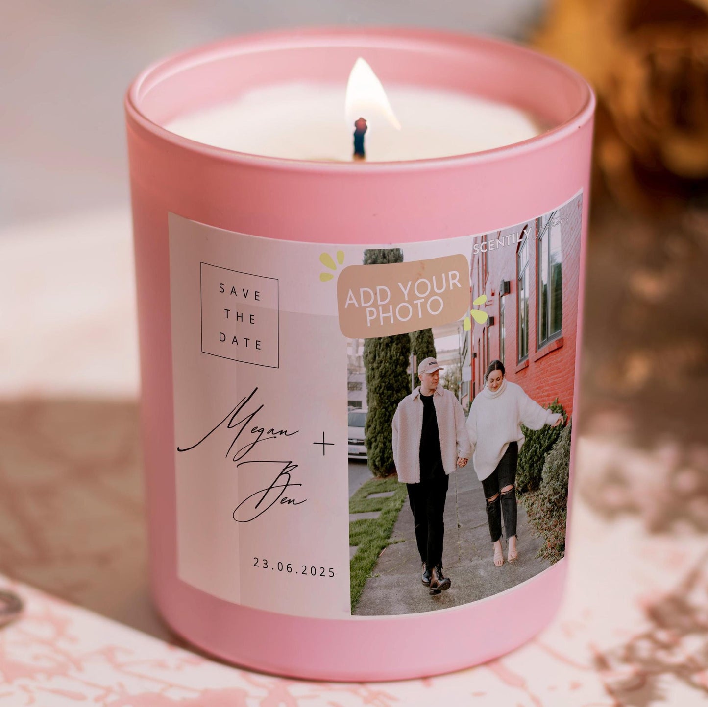 Add Your Photo Save the Date Scented Candle