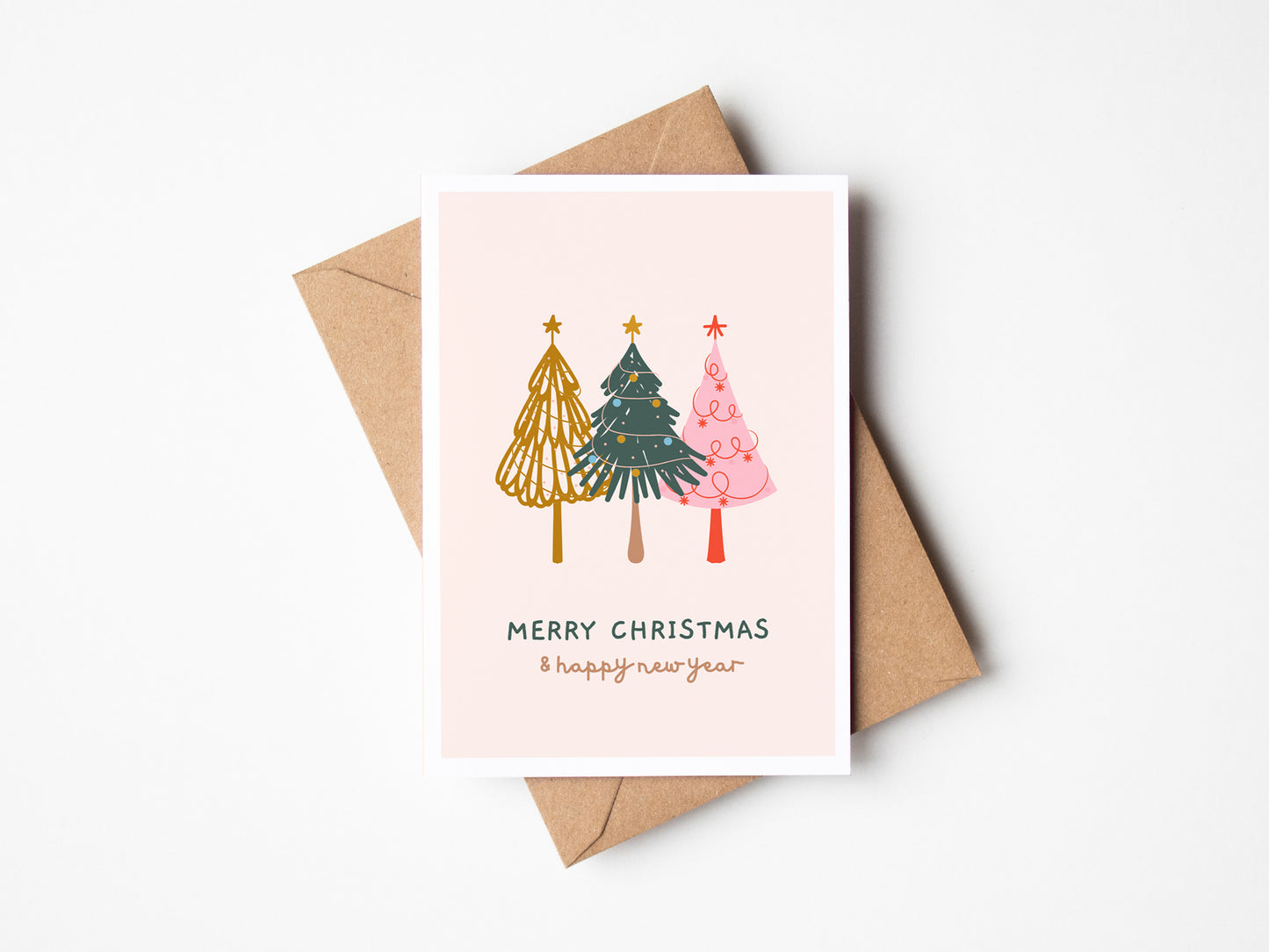 Handwritten Christmas Trees Card