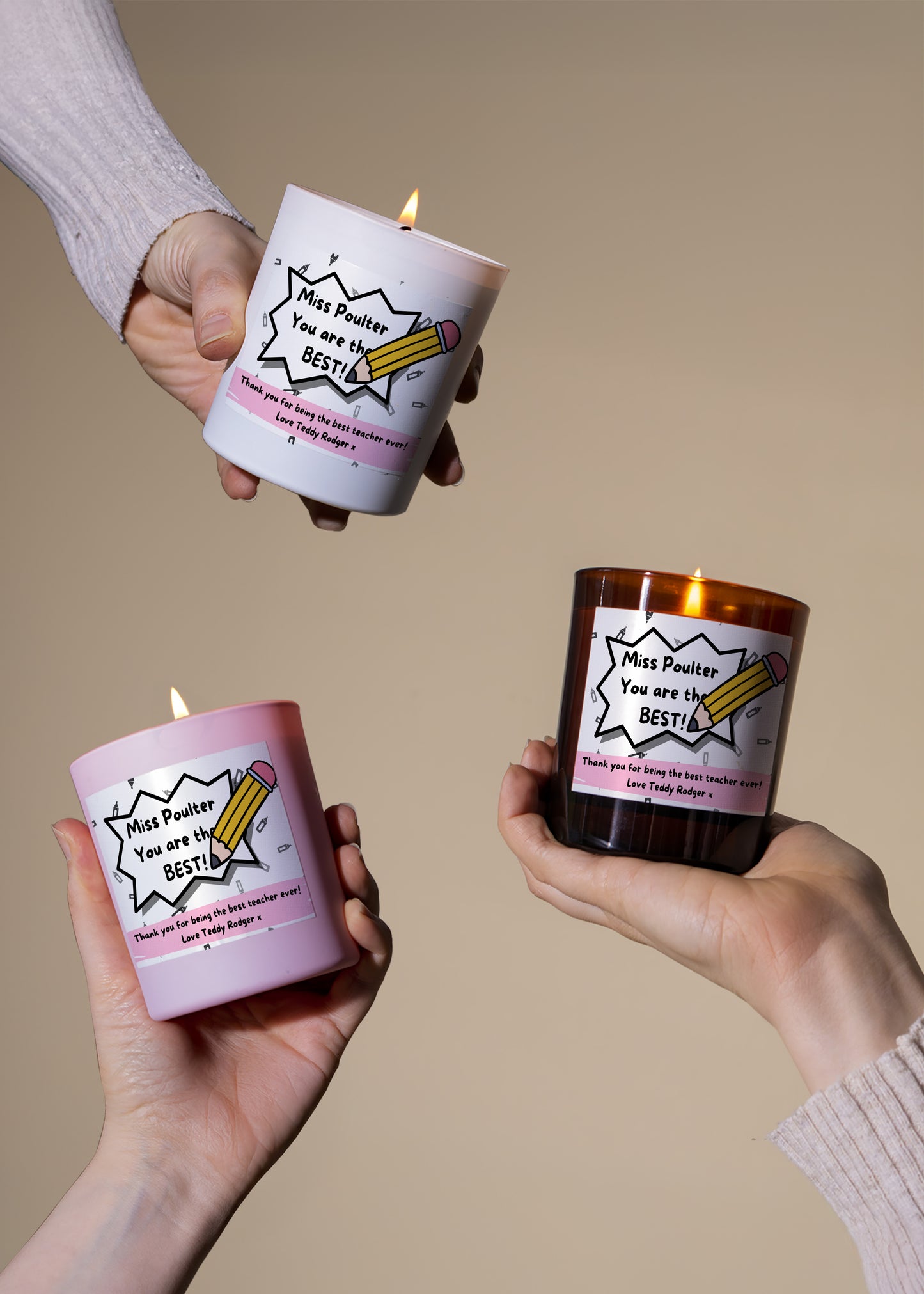 Thank You Best Teacher Personalised Candle