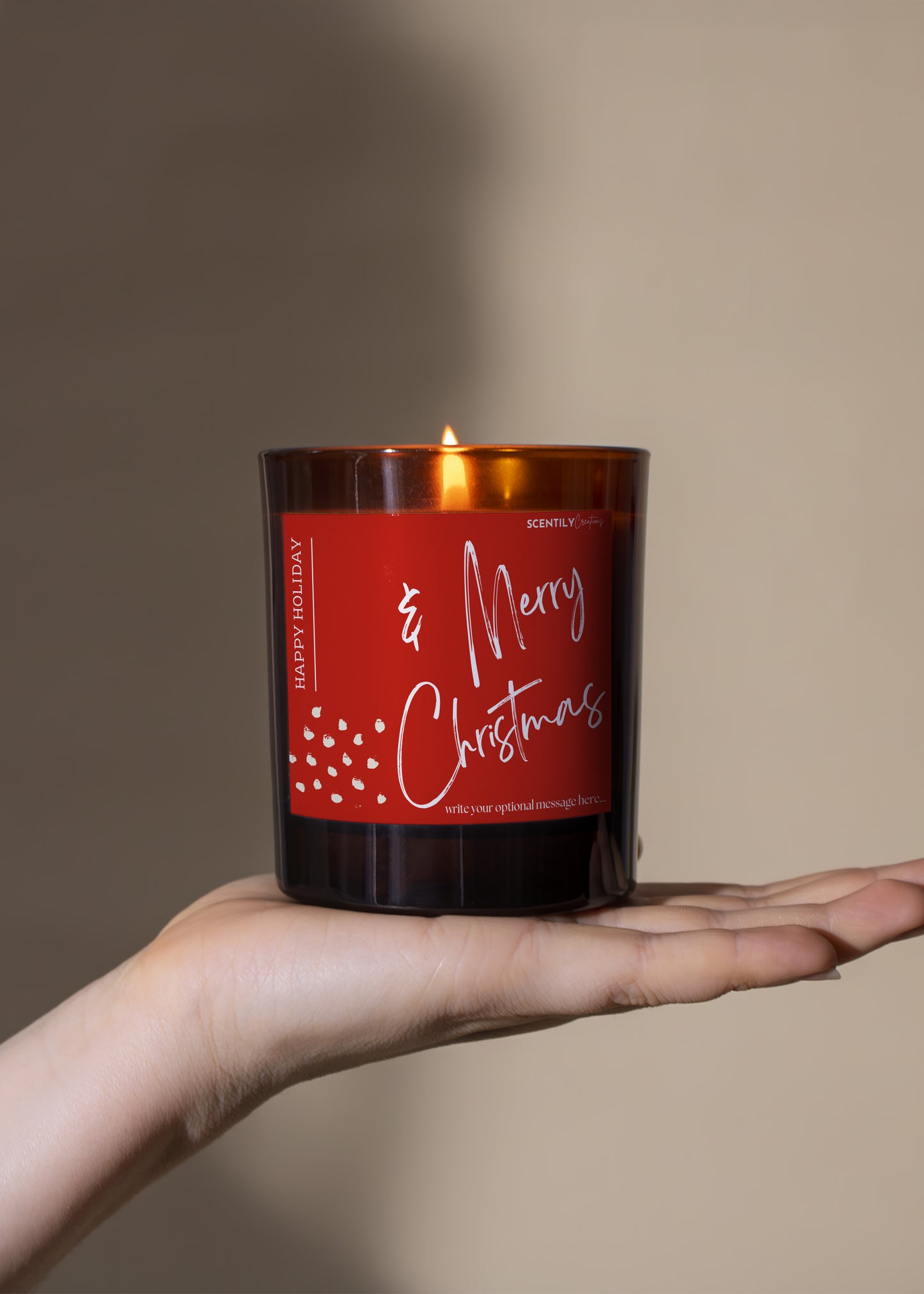 Merry Christmas Script Scented Candle
