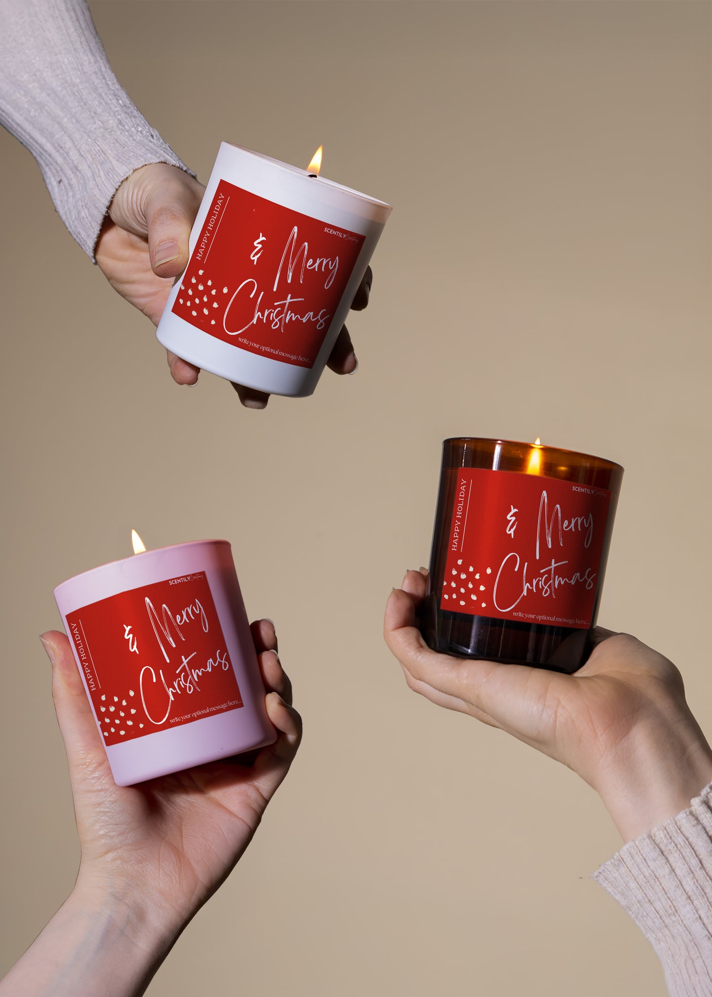 Merry Christmas Script Scented Candle