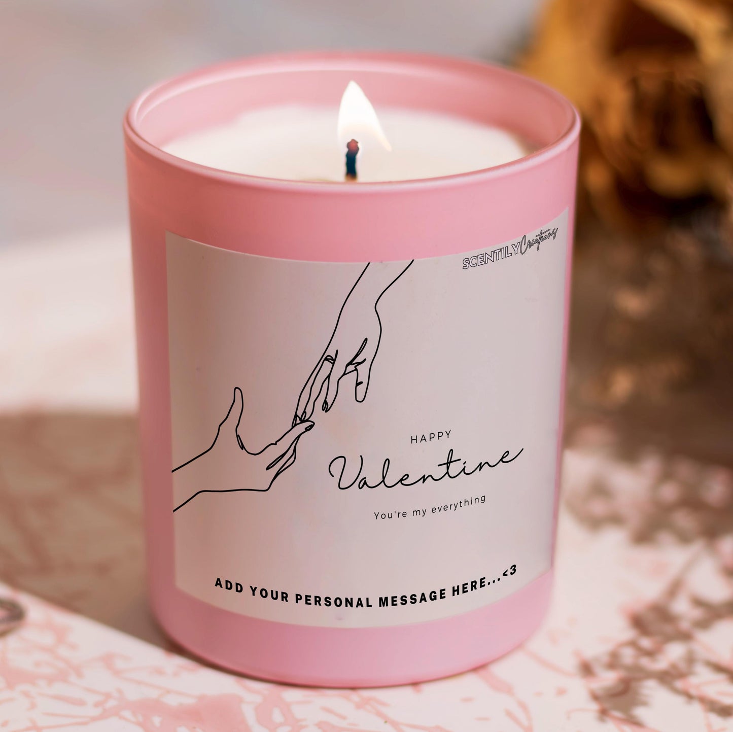 Valentine Hands Touch Candle
