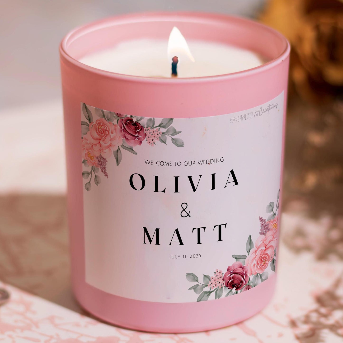 Blooms Your Name Announcement Scented Candle