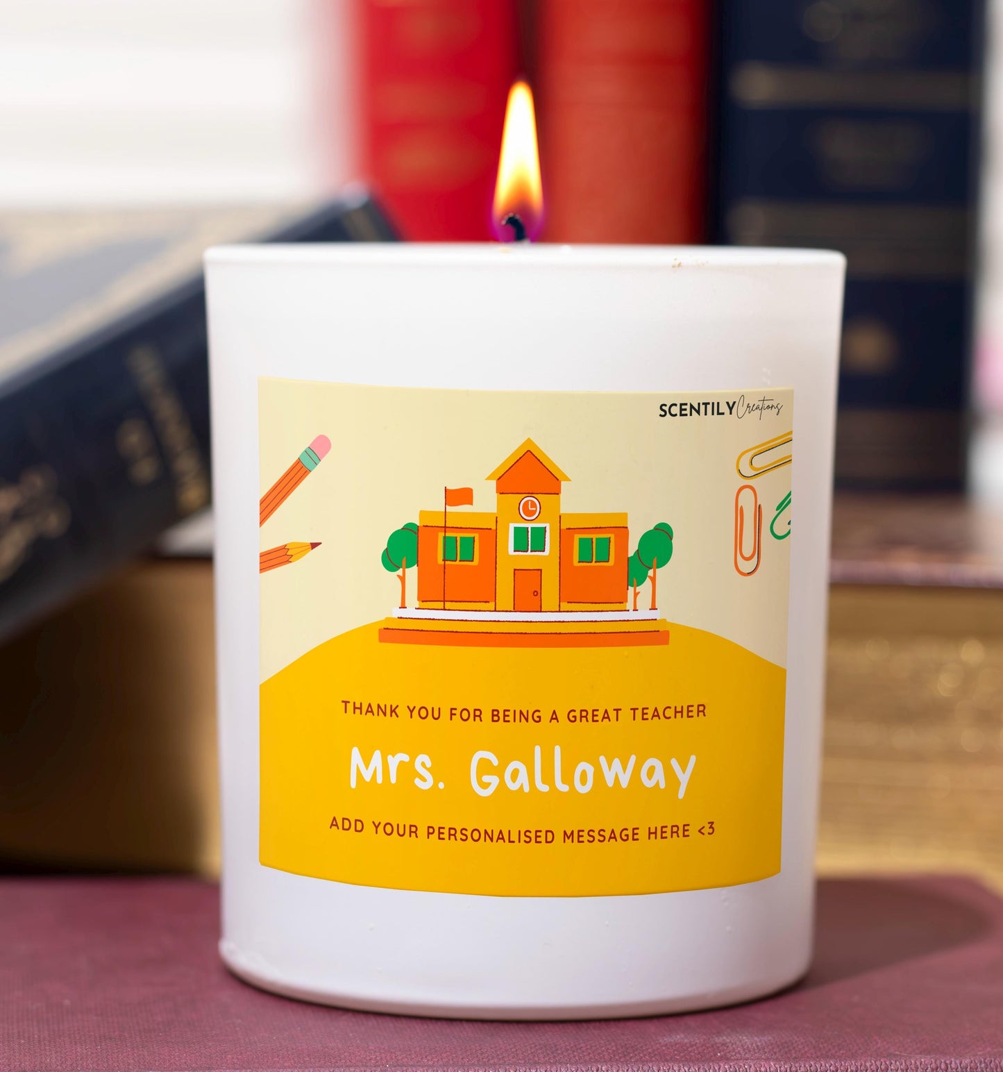 Teacher Name Appreciation Scented Candle