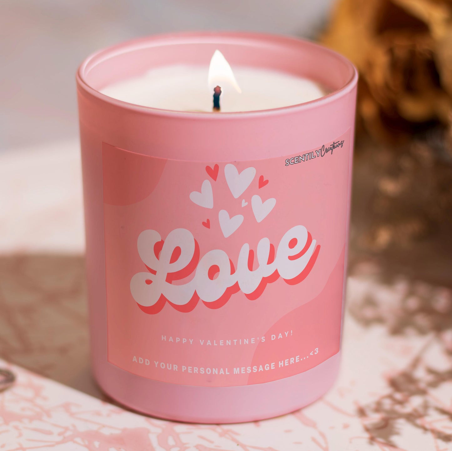 Valentine Bubble Love Heart Candle