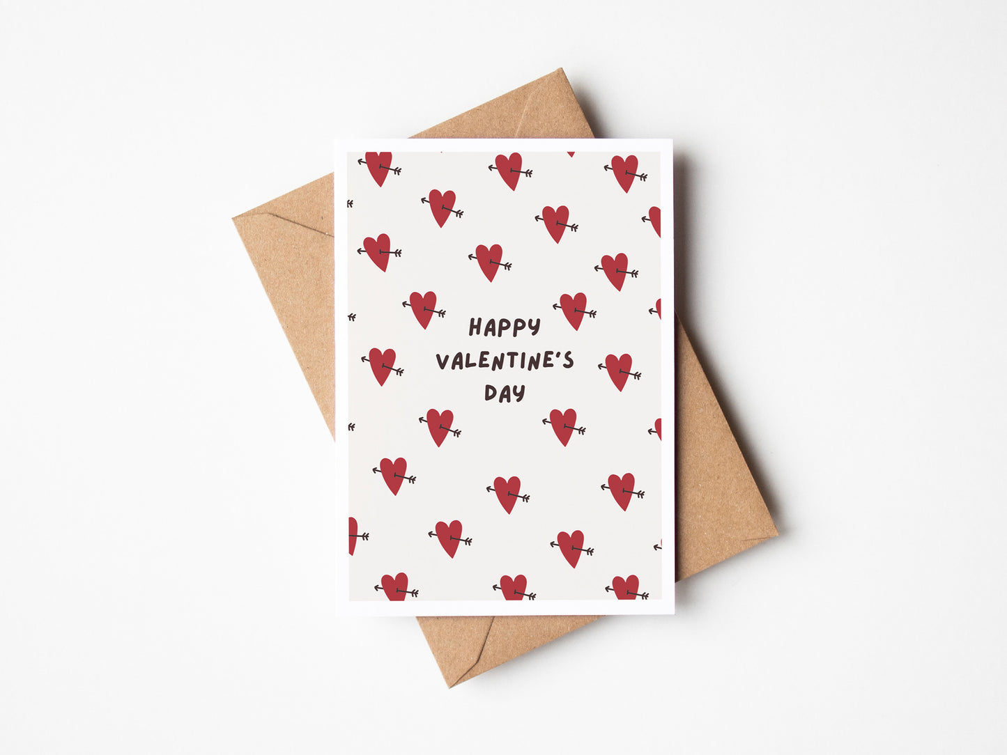 Handwritten Valentine's Hearts Card