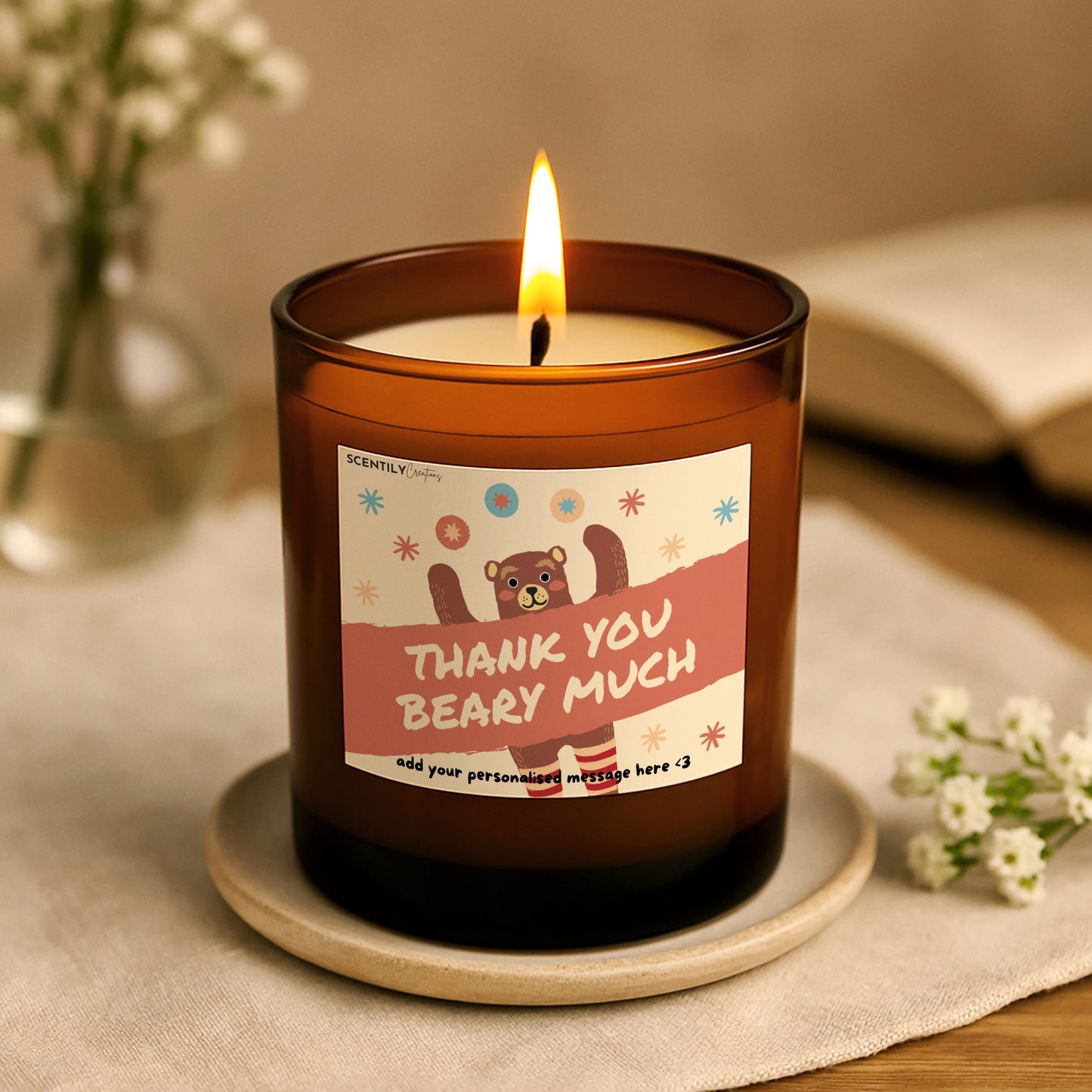 Beary Much Thank You Candle
