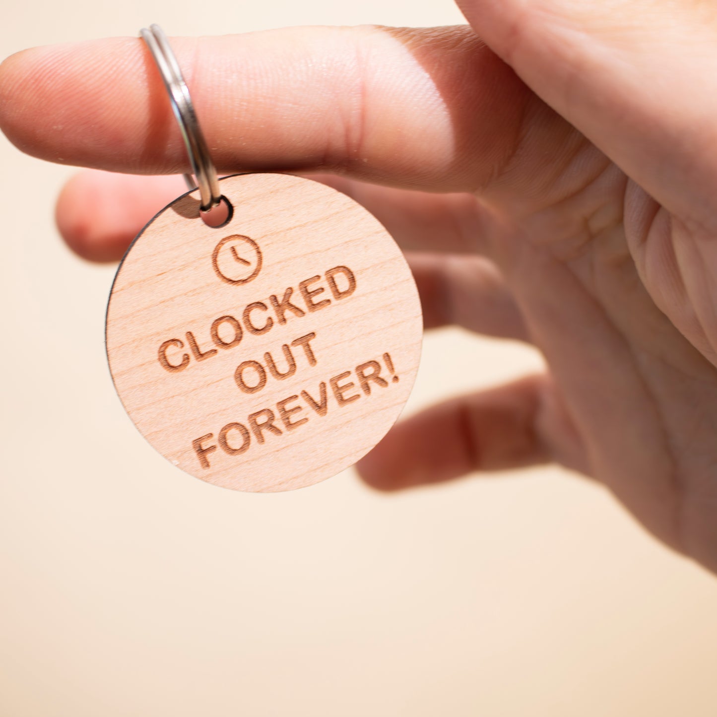 Clocked Out Forever Keyring