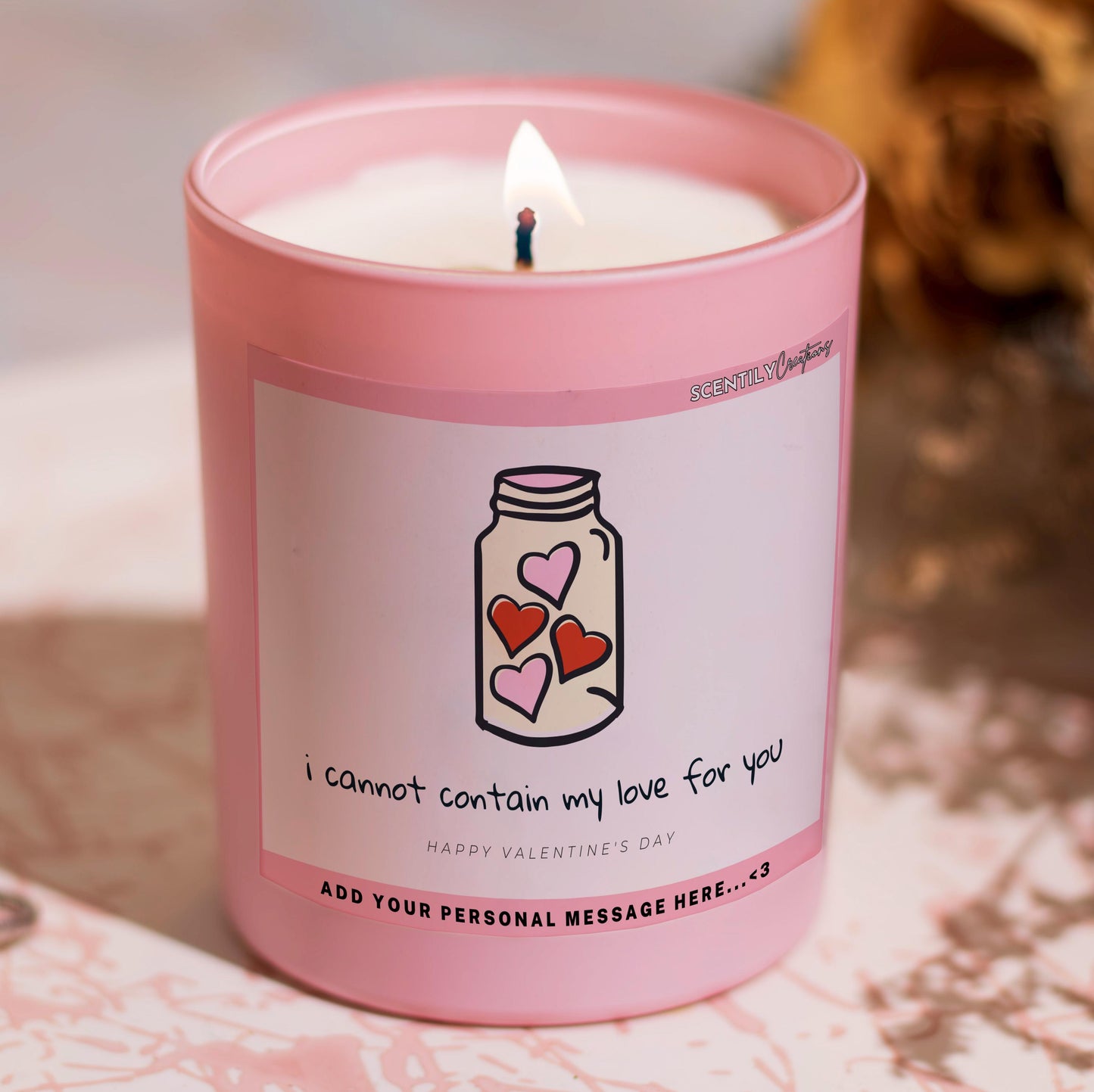 Valentine Heart in Bottle Candle