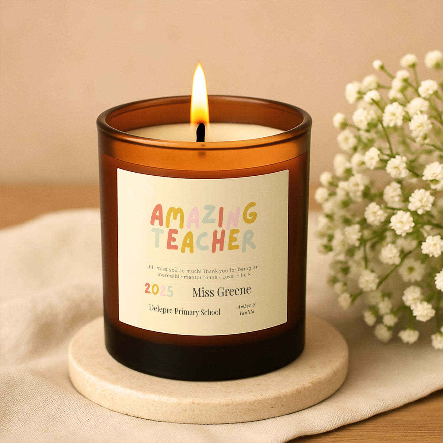 Amazing Teacher Candle Yellow