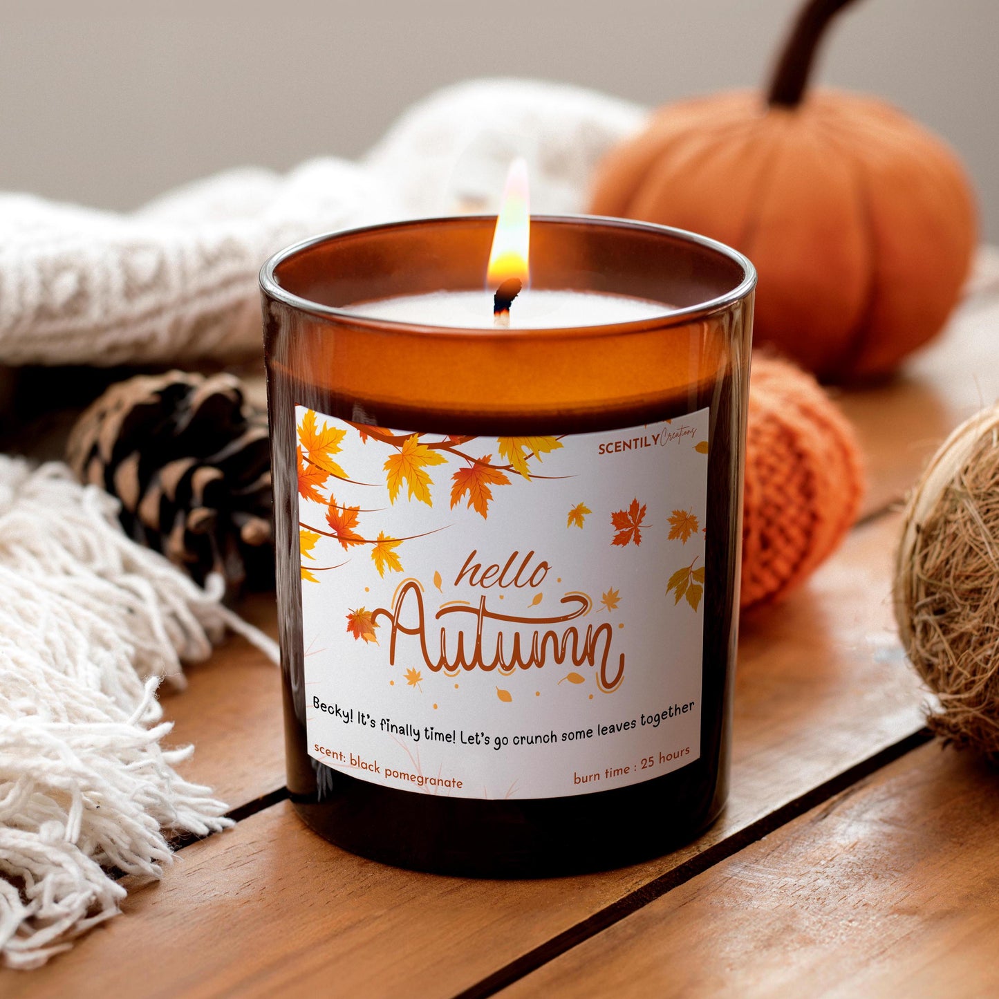 Hello Autumn Leaf Scented Candle