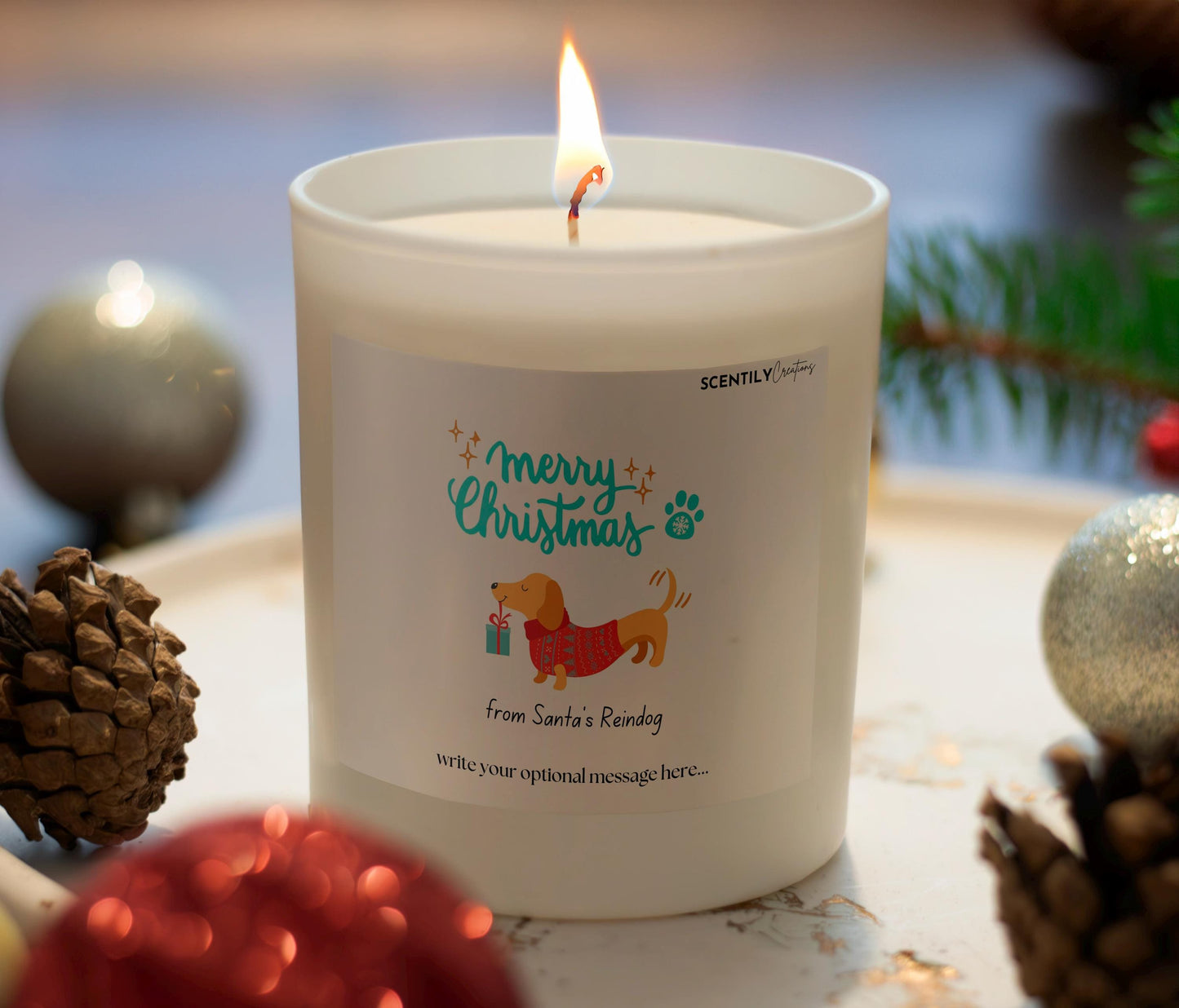 Dog Merry Christmas Scented Candle