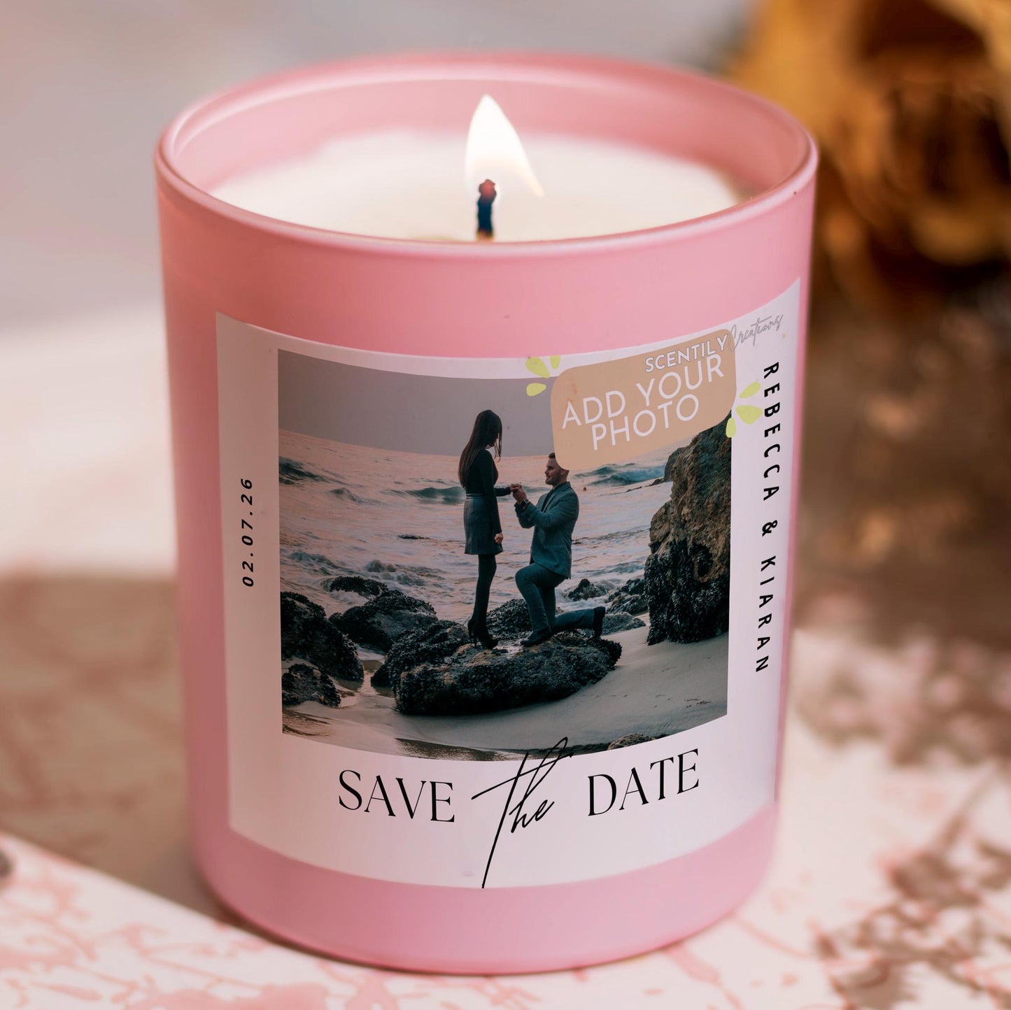 Your Photo Save the Date Scented Candle