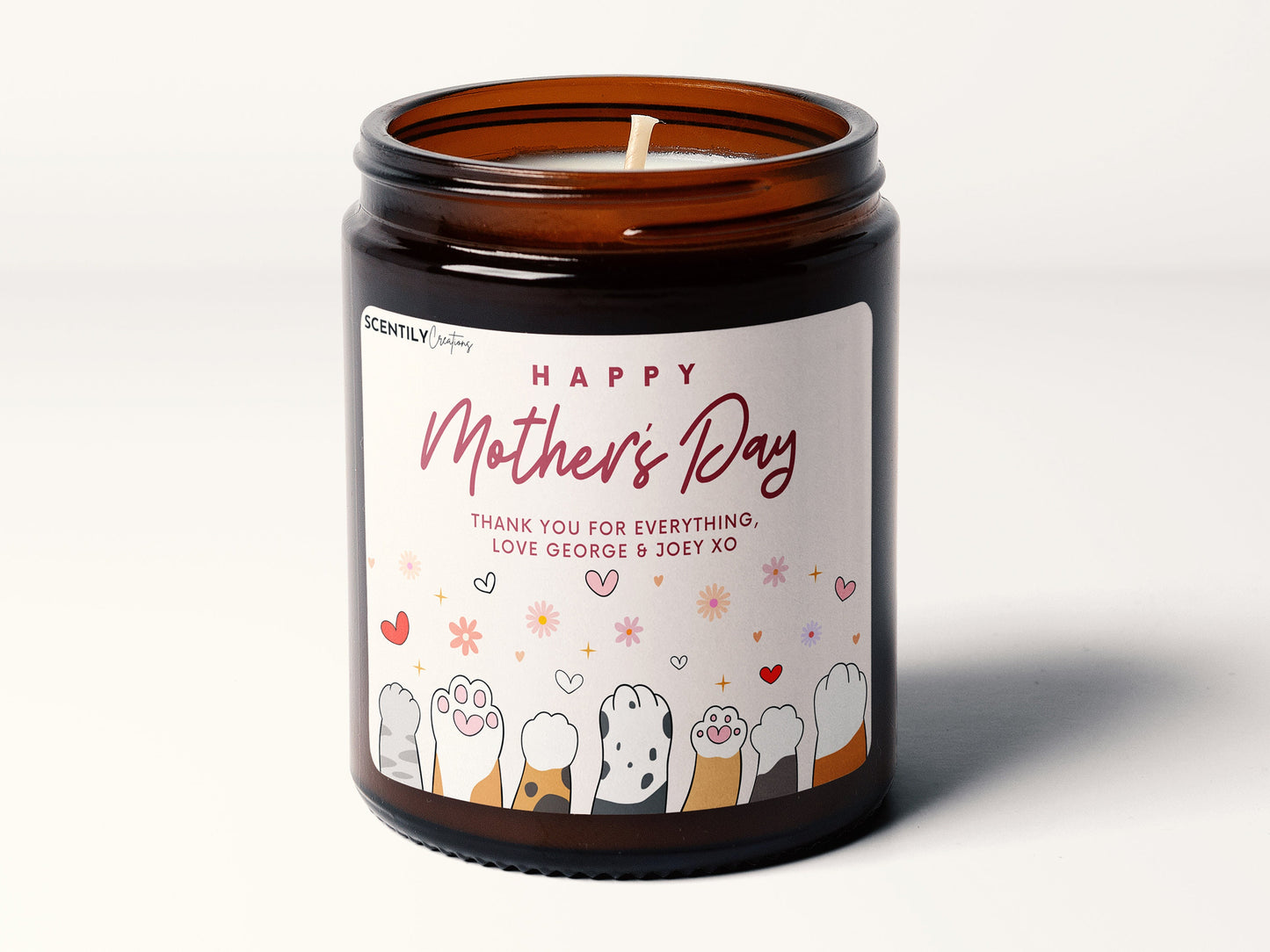 Mothers Day Gift Cat Mom Candle