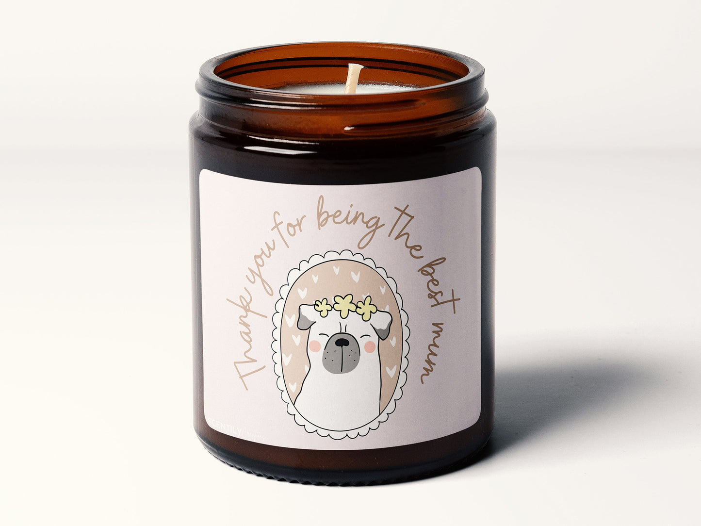 Mothers Day Dog Thank You Candle