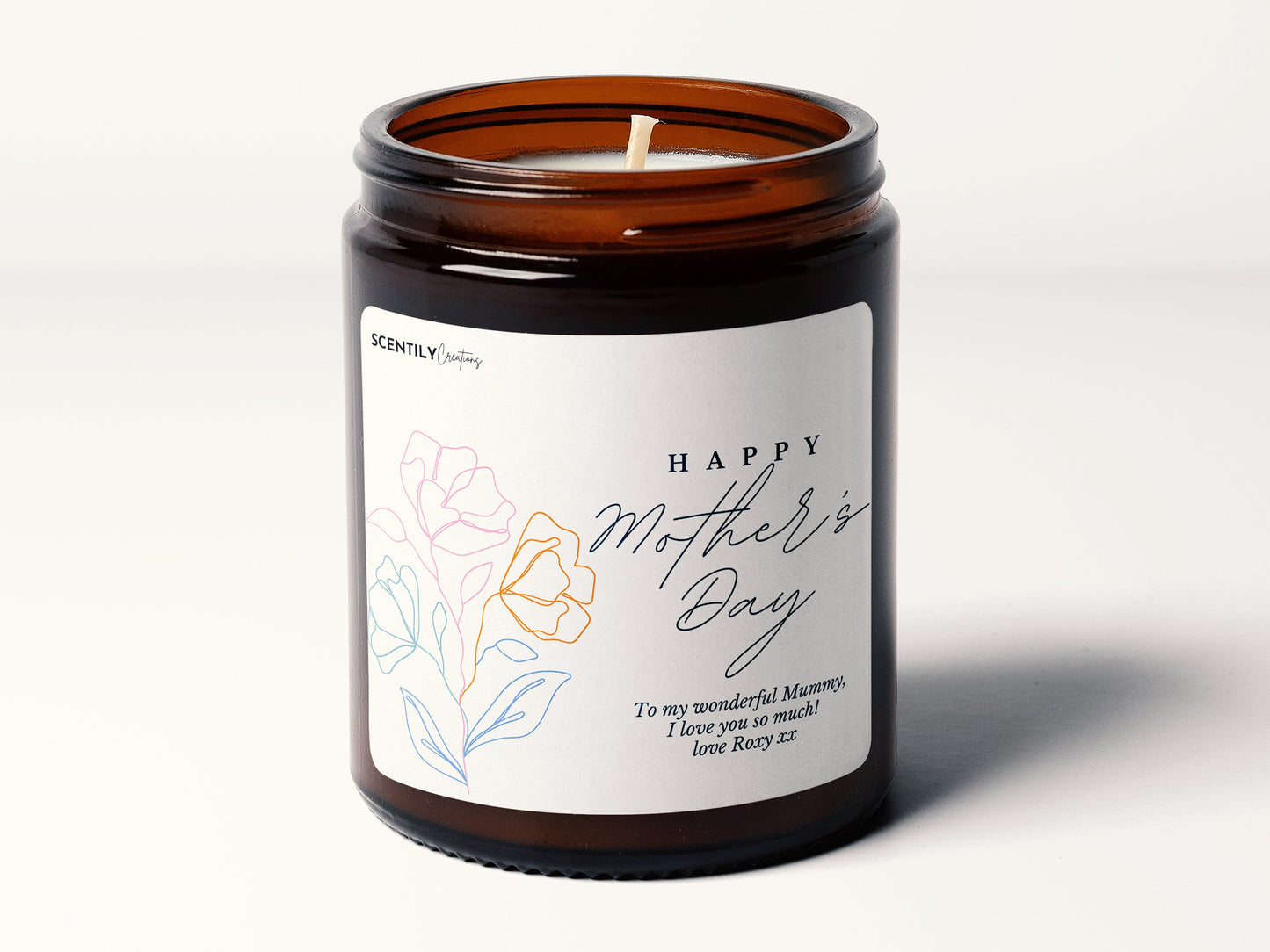 Mothers Day Gift Flowers Scented Candle